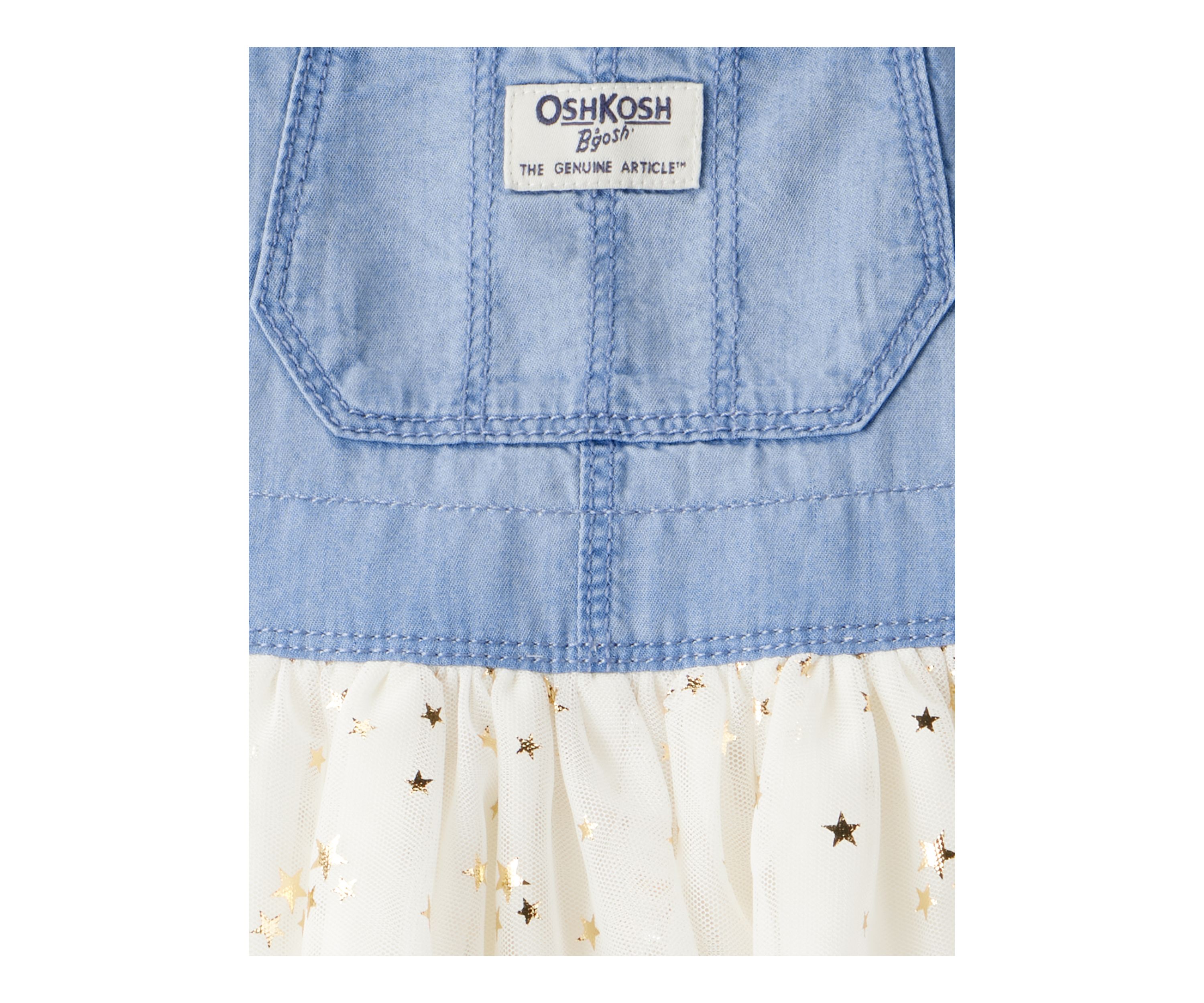 Toddler Girls Chambray Sleeveless Tulle Skirtall
