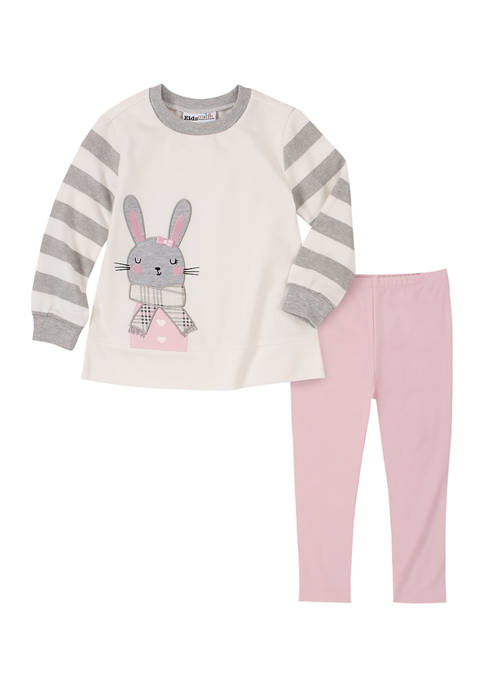 Baby Girls Bunny Appliqué Set 