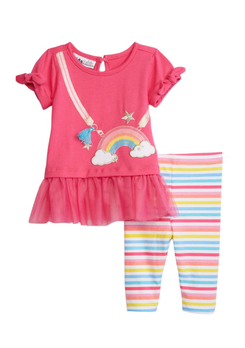 Baby Girls Rainbow Tunic Top and Leggings Set