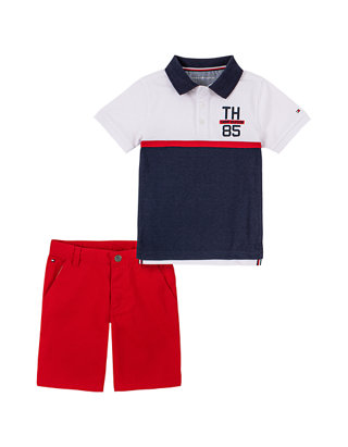 Tommy Hilfiger Baby-Boys 2 Pieces Polo Shorts Set Shorts Set