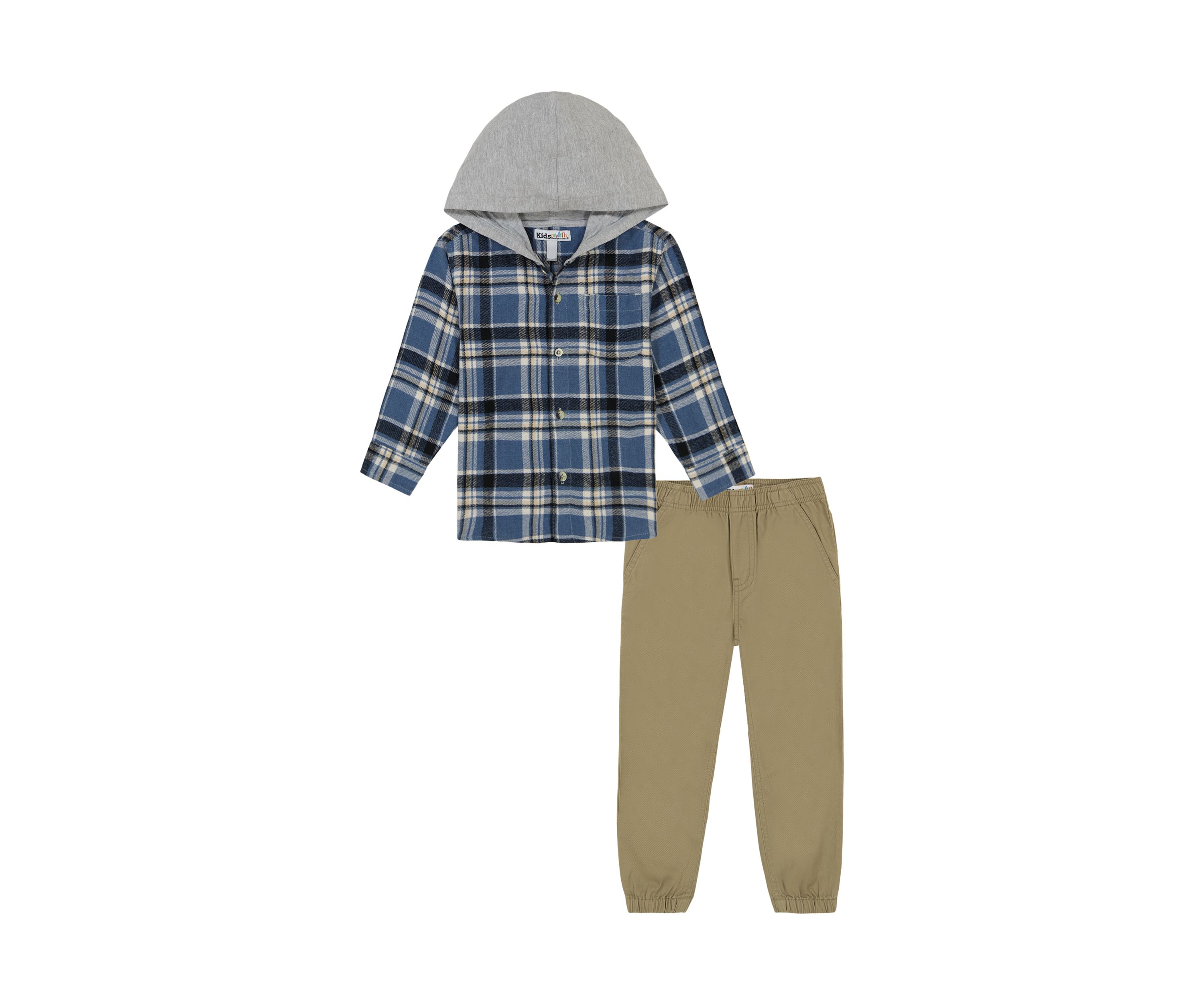 Toddler Boys Woven Shirt and Joggers Set