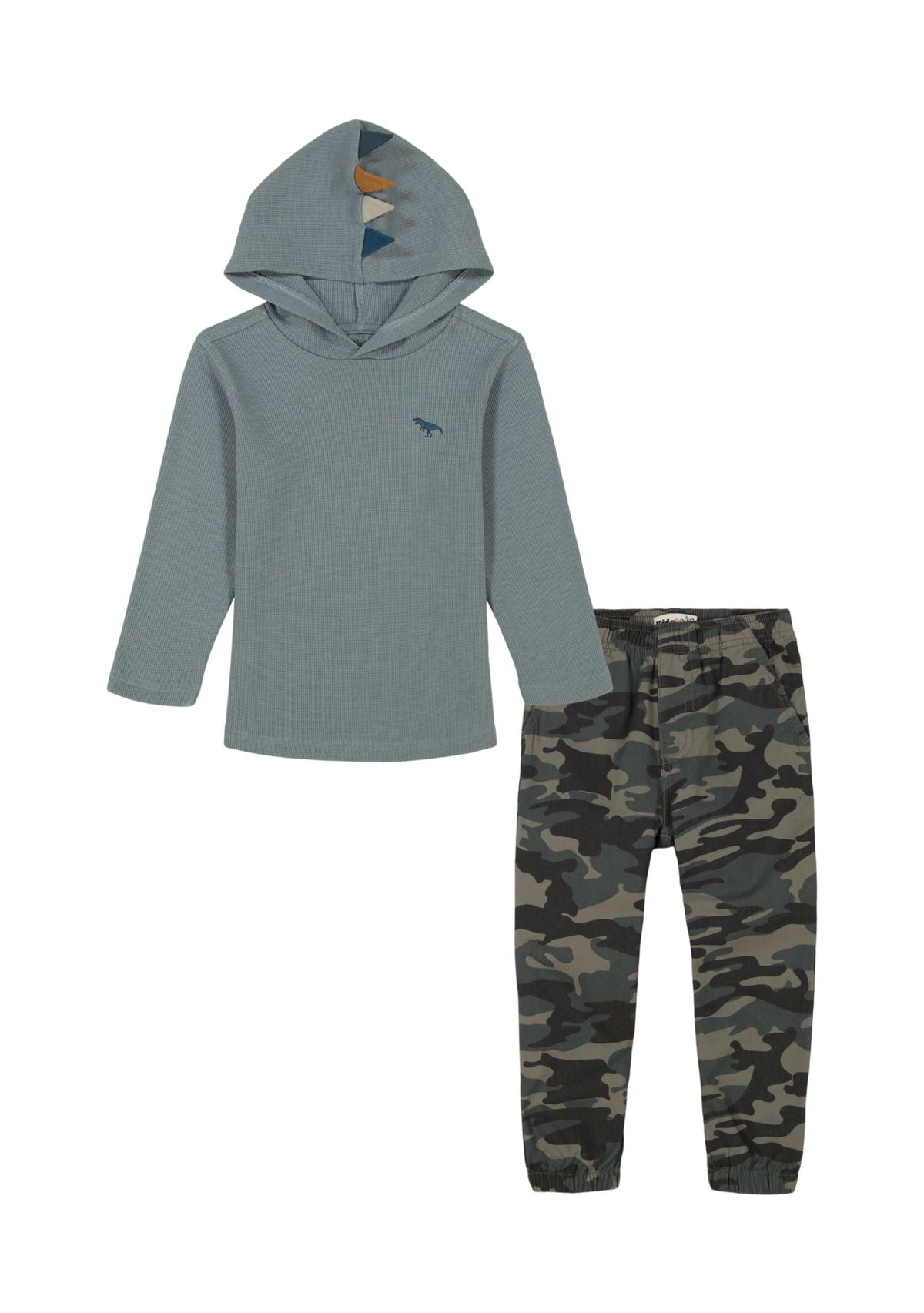 Baby Boys 2 Piece Knit Hooded T-Shirt and Woven Joggers Set