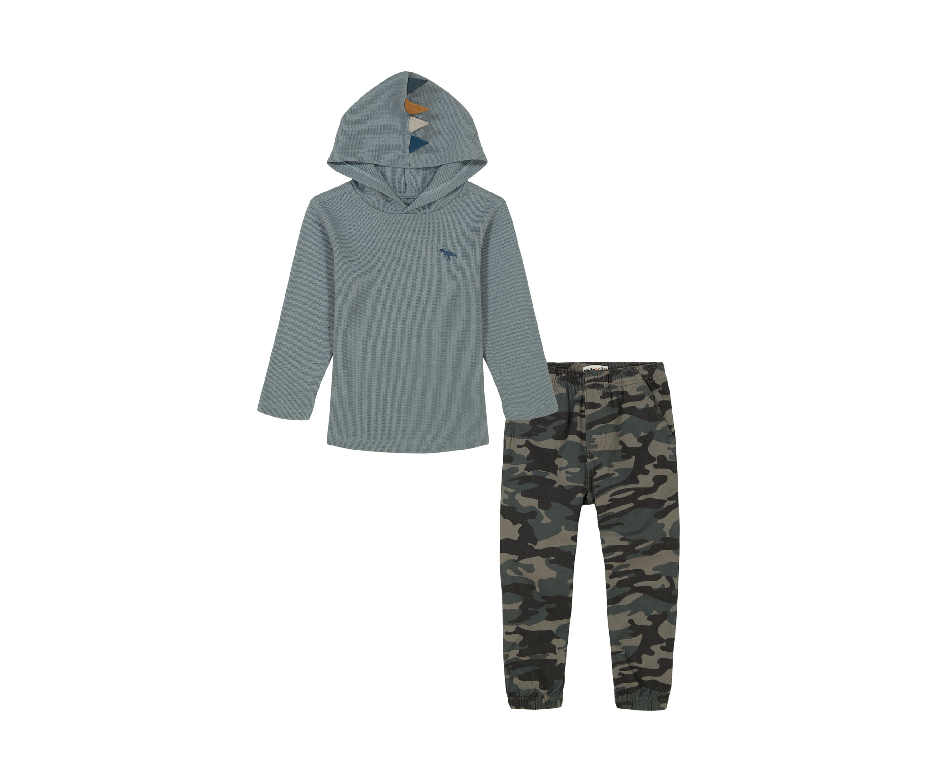 Baby Boys 2 Piece Knit Hooded T-Shirt and Woven Joggers Set