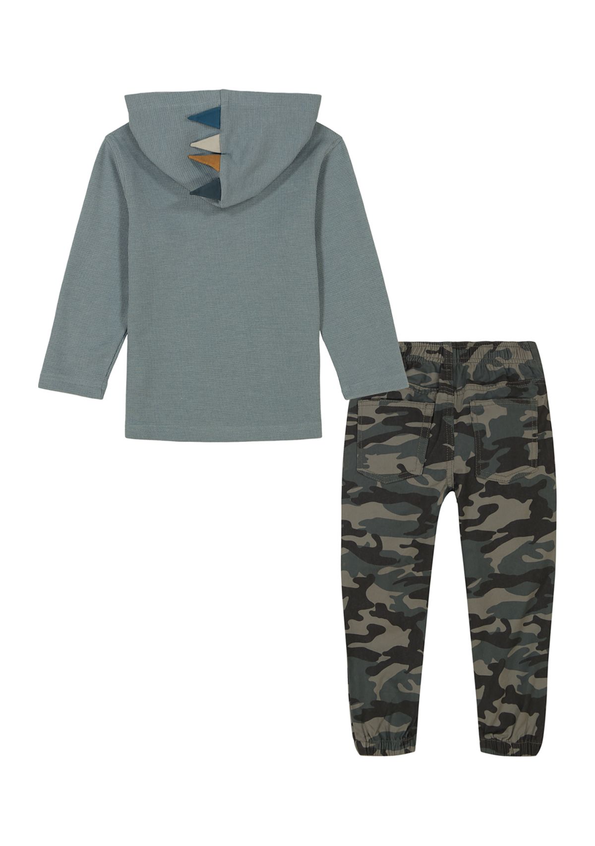 Baby Boys 2 Piece Knit Hooded T-Shirt and Woven Joggers Set