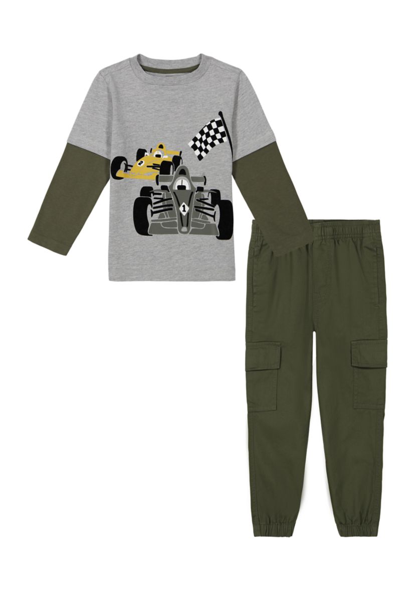 Baby Boys Racing Graphic T-Shirt and Joggers Set