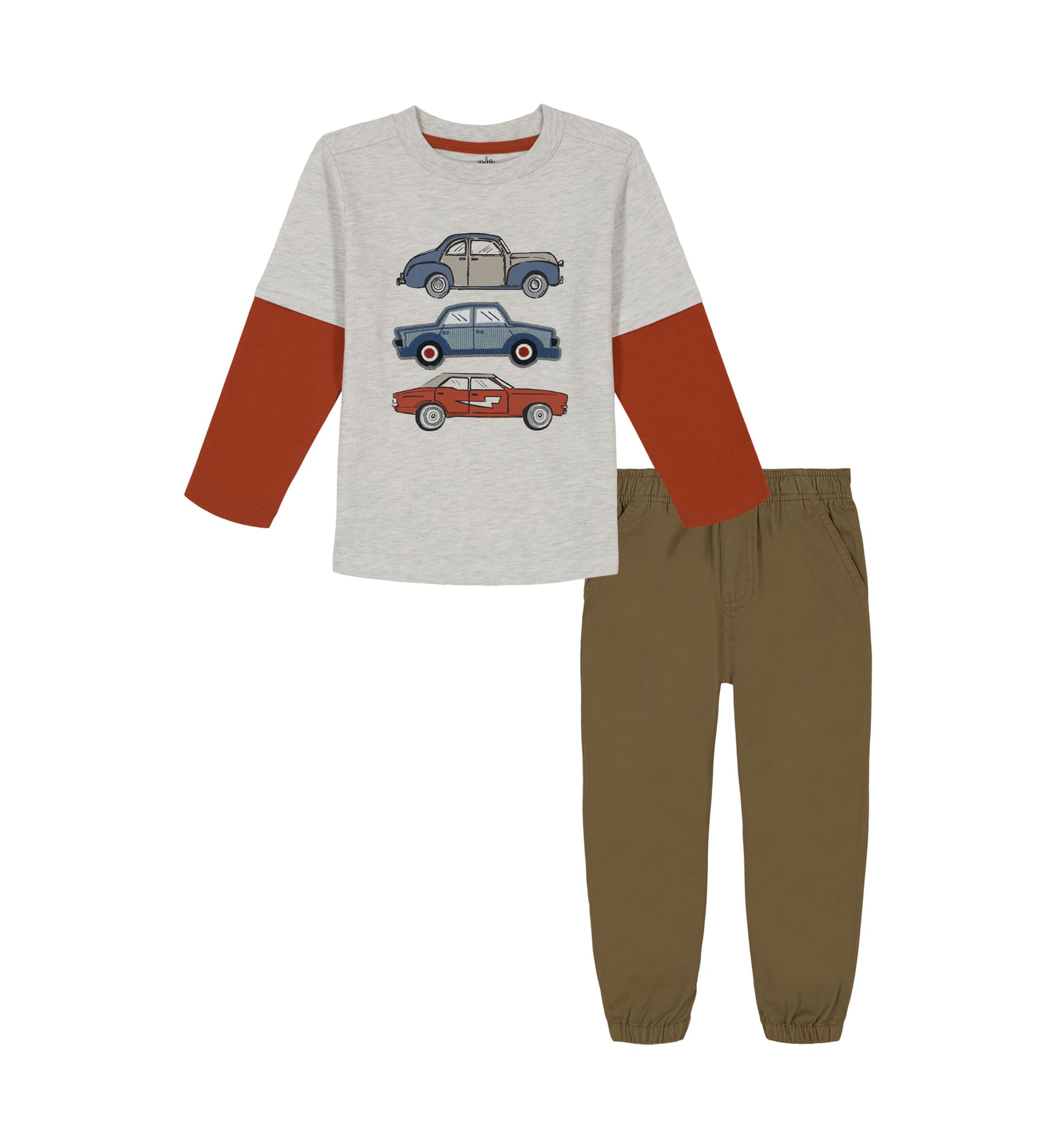 Baby Boys 2 Piece Knit T-Shirt and Woven Joggers Set