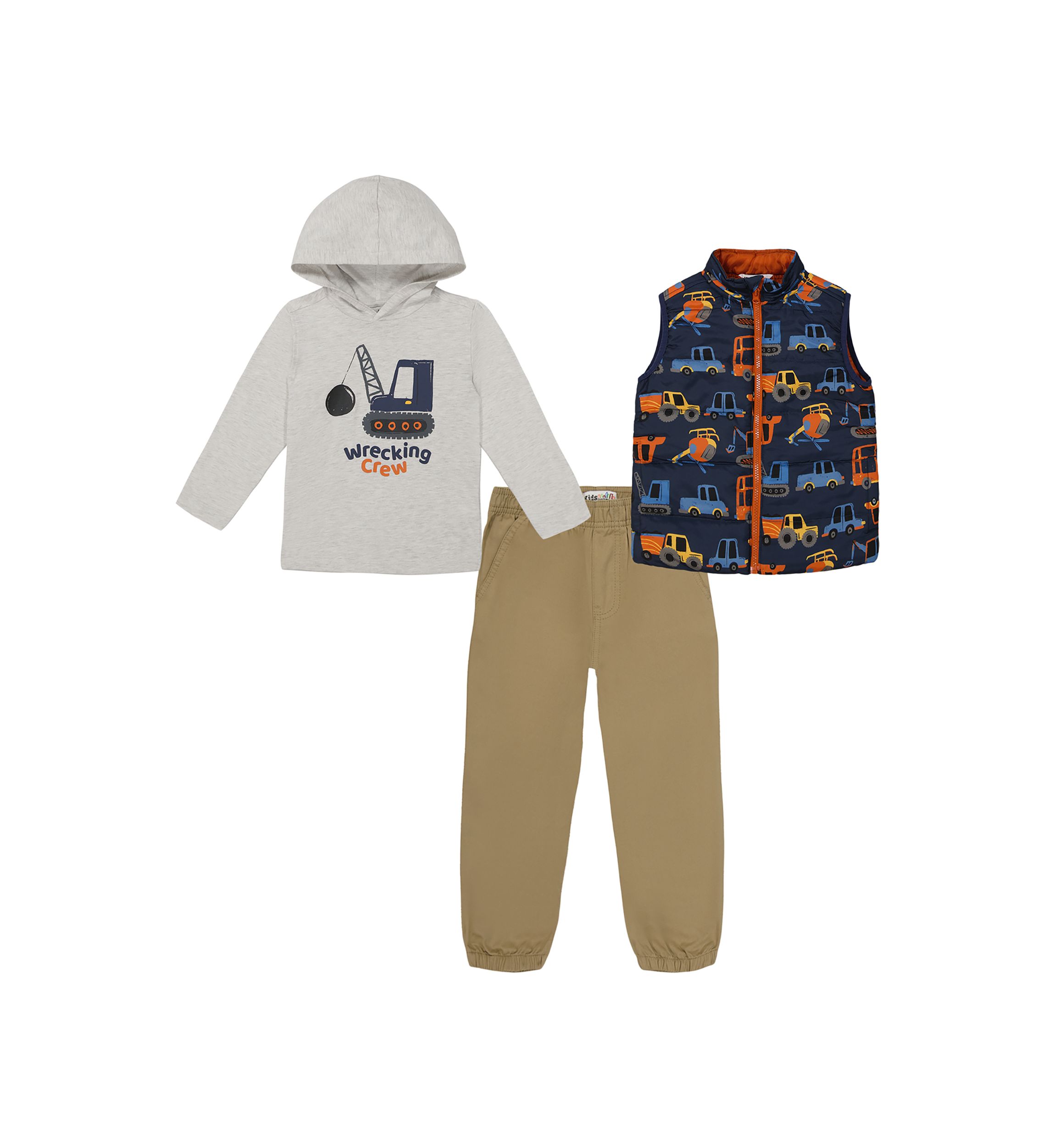 Baby Boys 3 Piece Puffer Vest Set