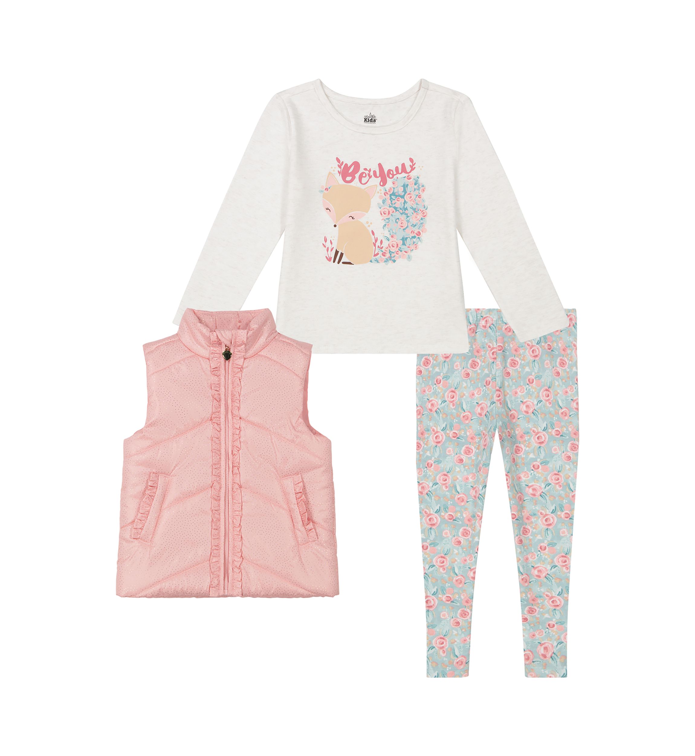 Baby Girls 3 Piece Puffer Vest Set