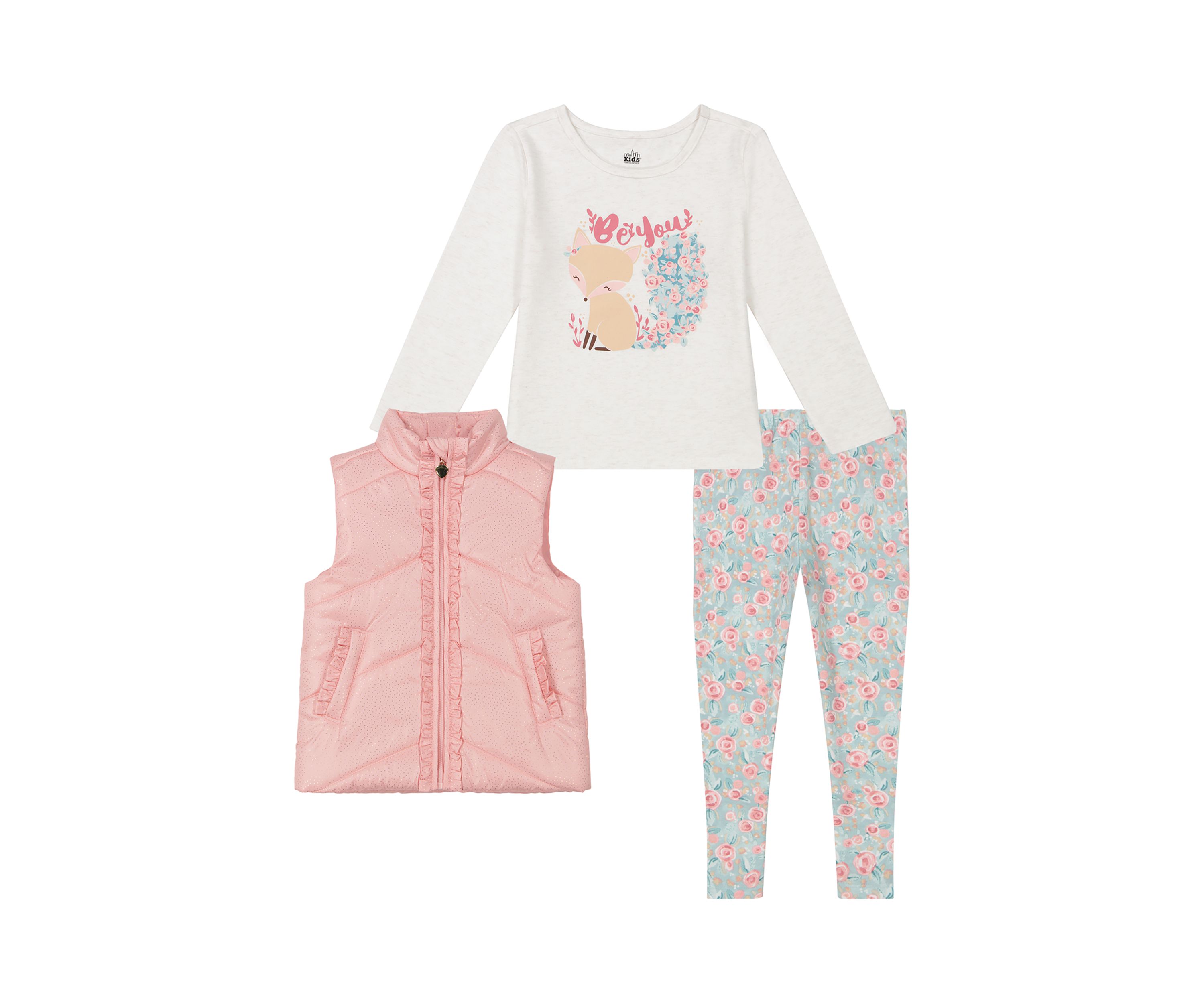 Baby Girls 3 Piece Puffer Vest Set