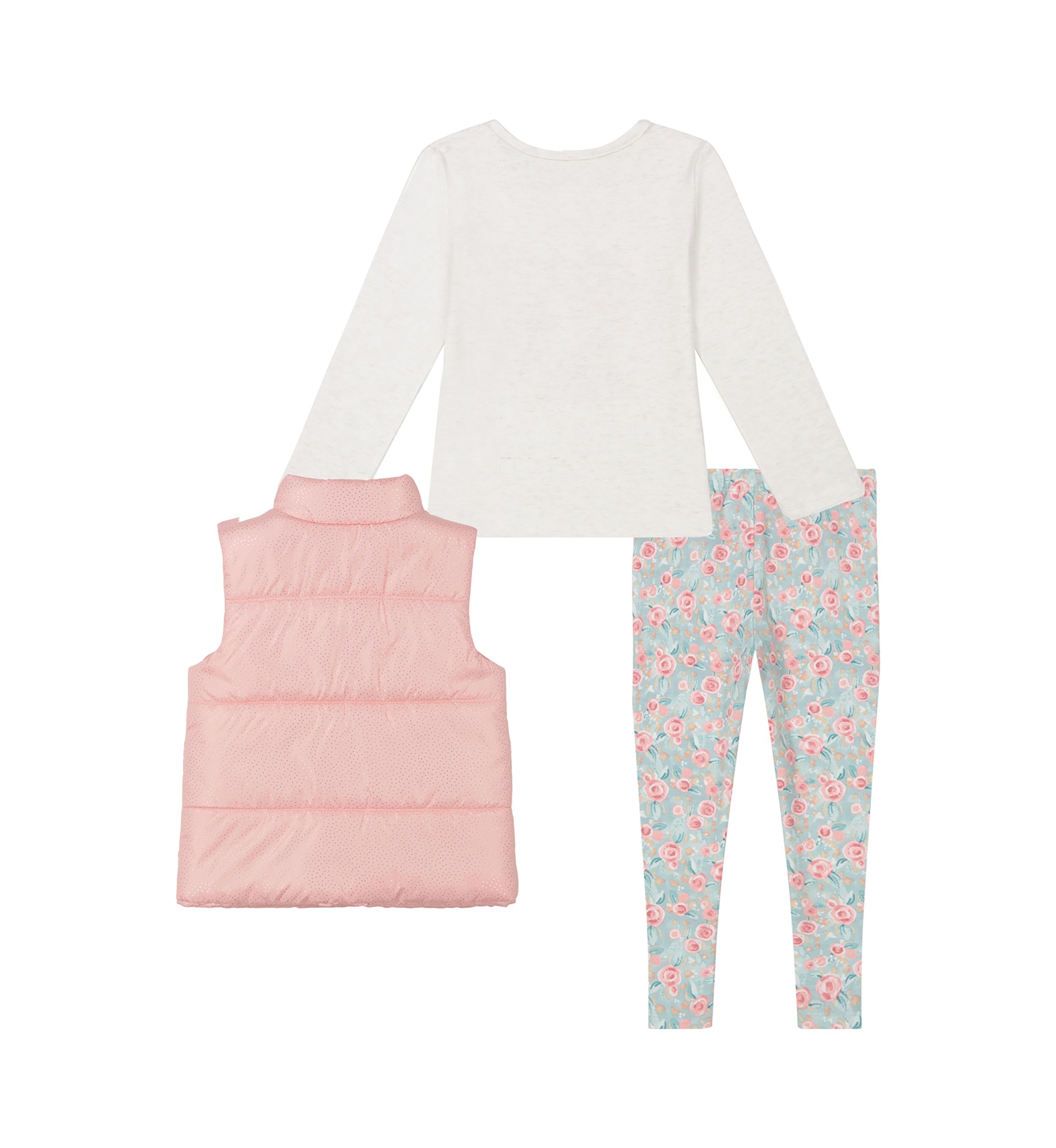 Baby Girls 3 Piece Puffer Vest Set
