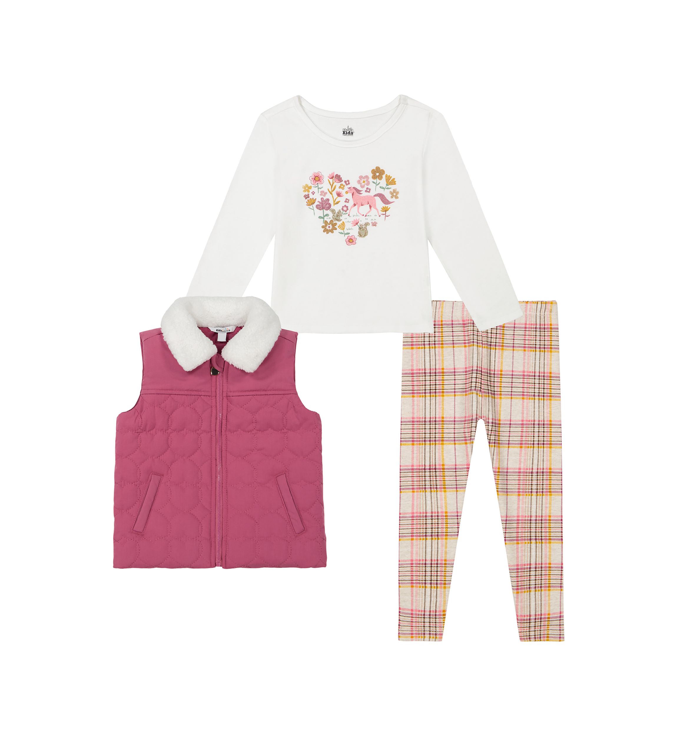Baby Girls 3 Piece Puffer Vest Set