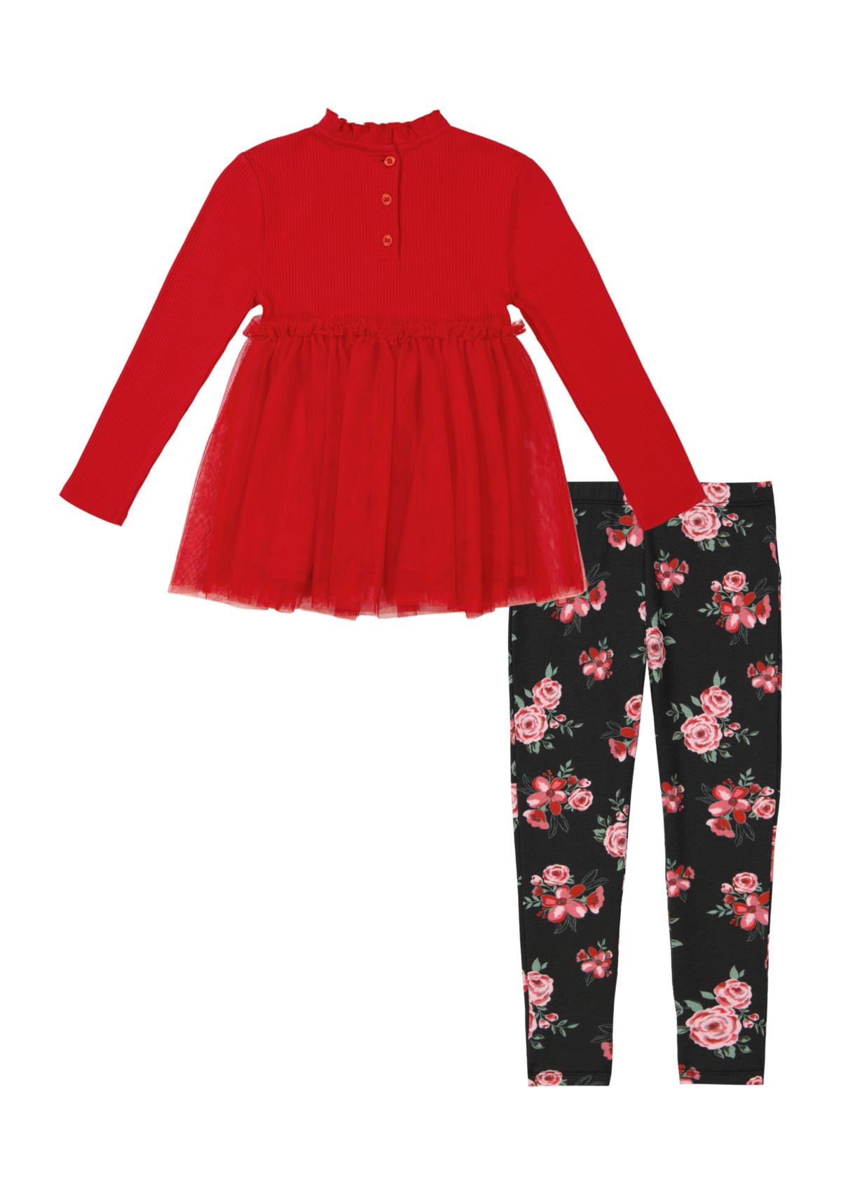 Baby Girls Bow Top and Printed Leggings Set