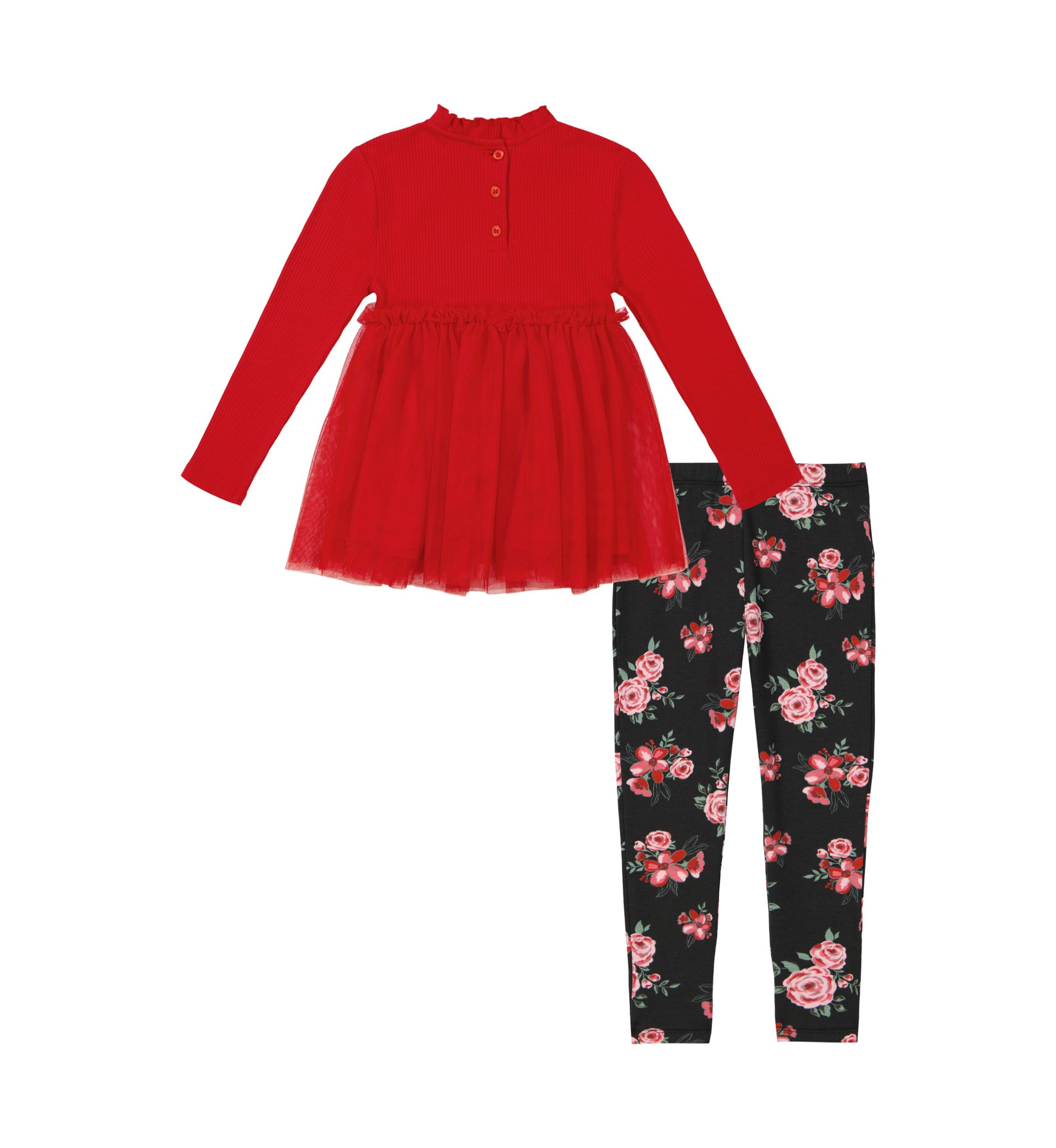 Baby Girls Bow Top and Printed Leggings Set