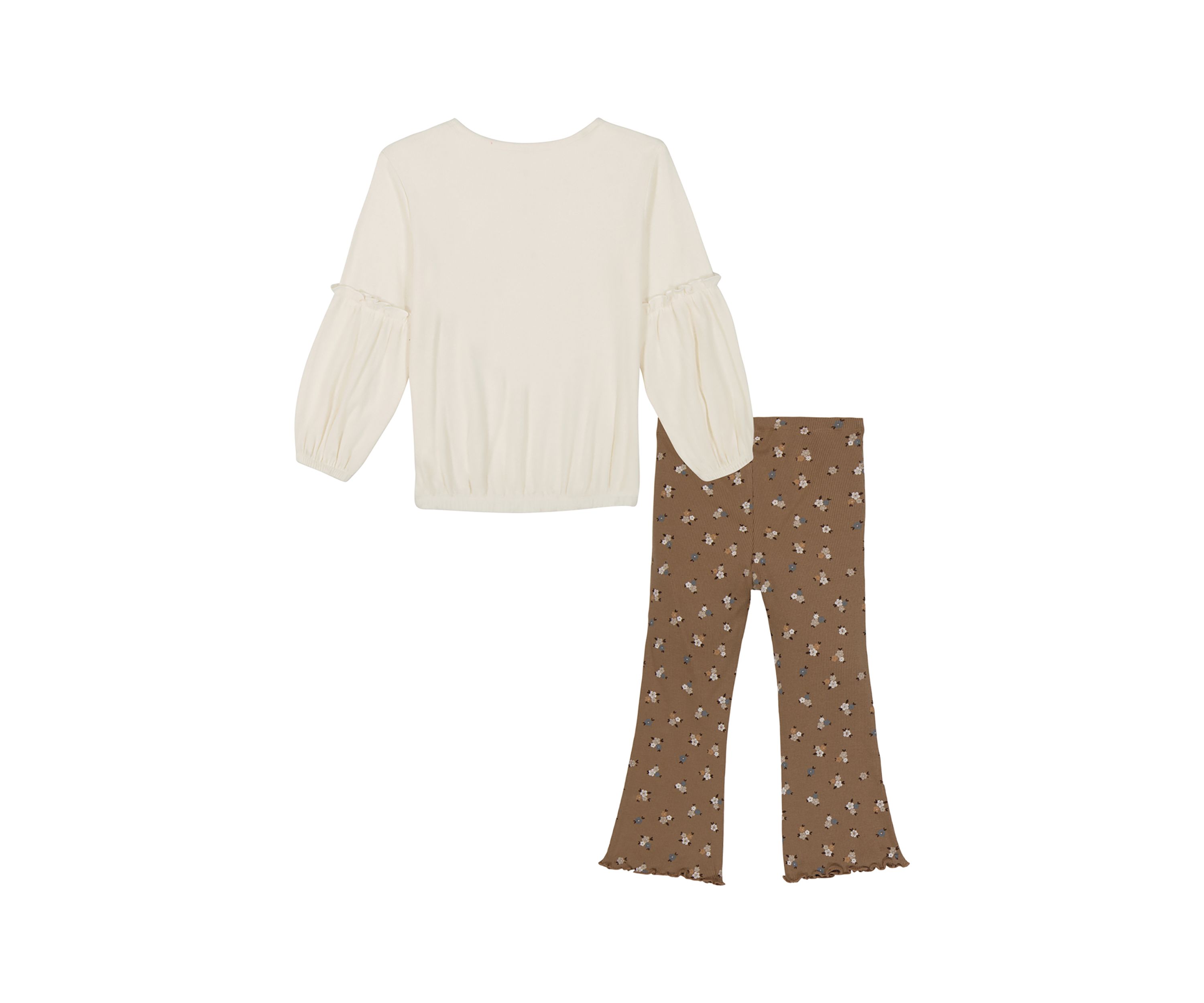 Toddler Girls Graphic Top and Printed Flare Leggings Set
