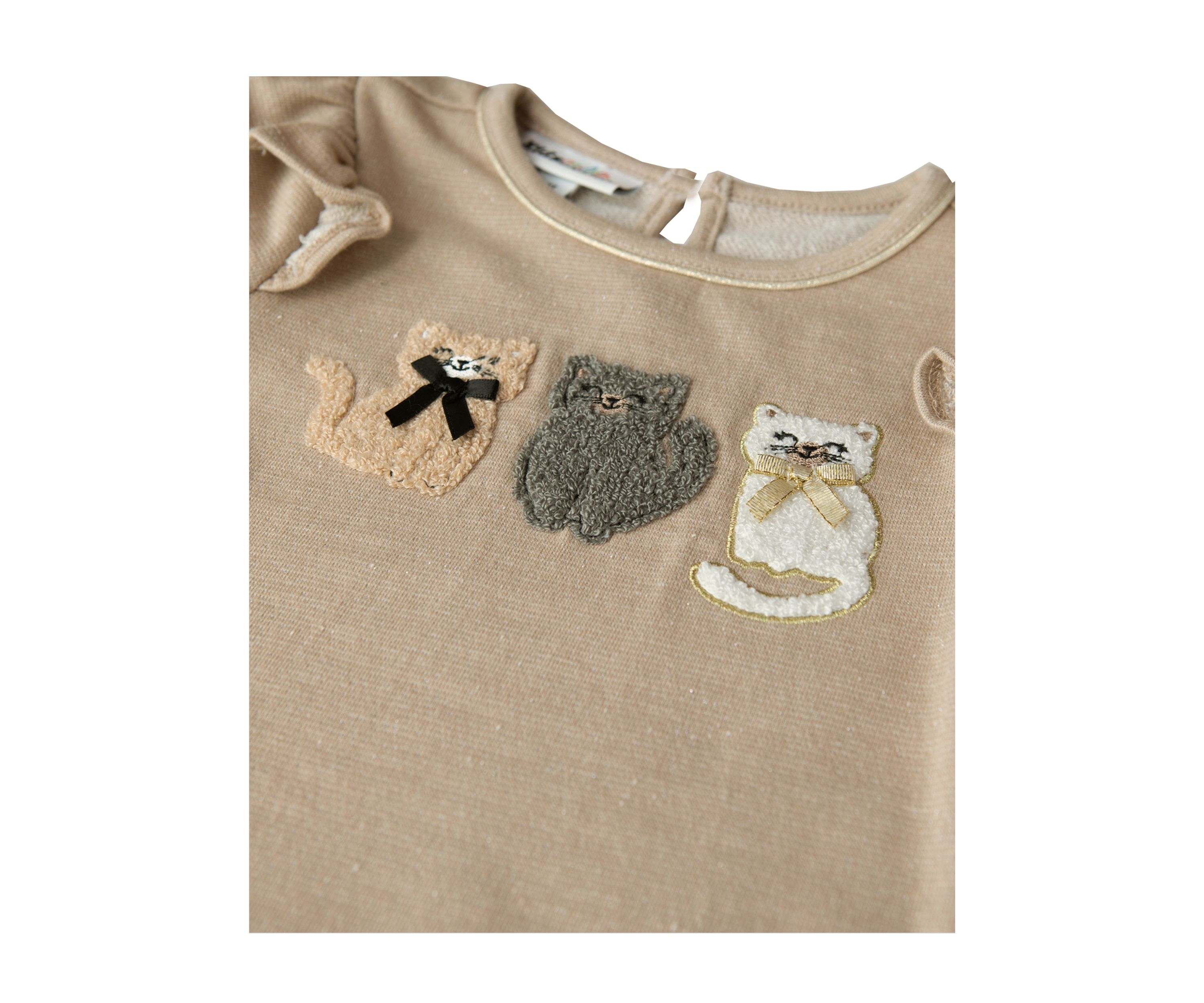Baby Girls Cat Appliqué Top and Printed Leggings Set