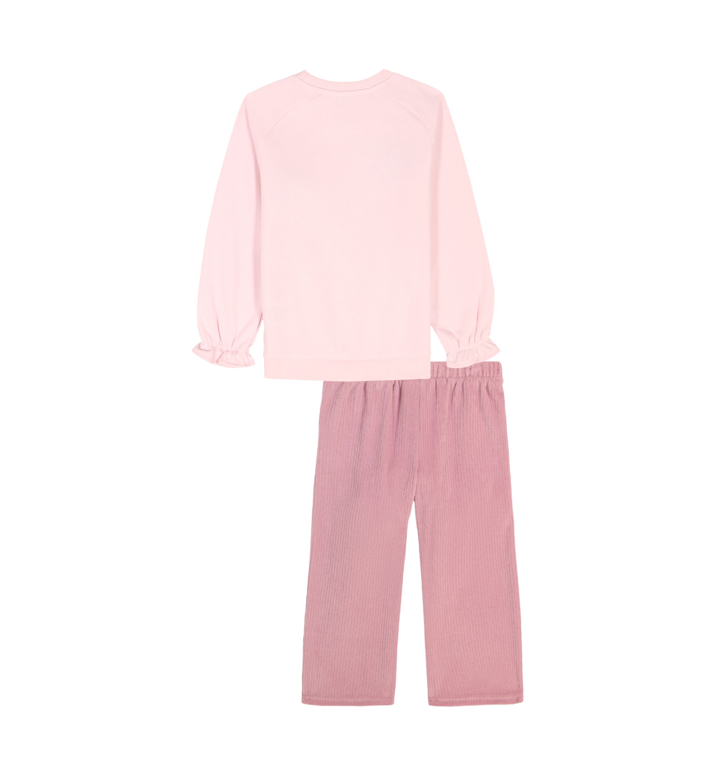 Baby Girls Wide Leg Ribbed Velour Set 
