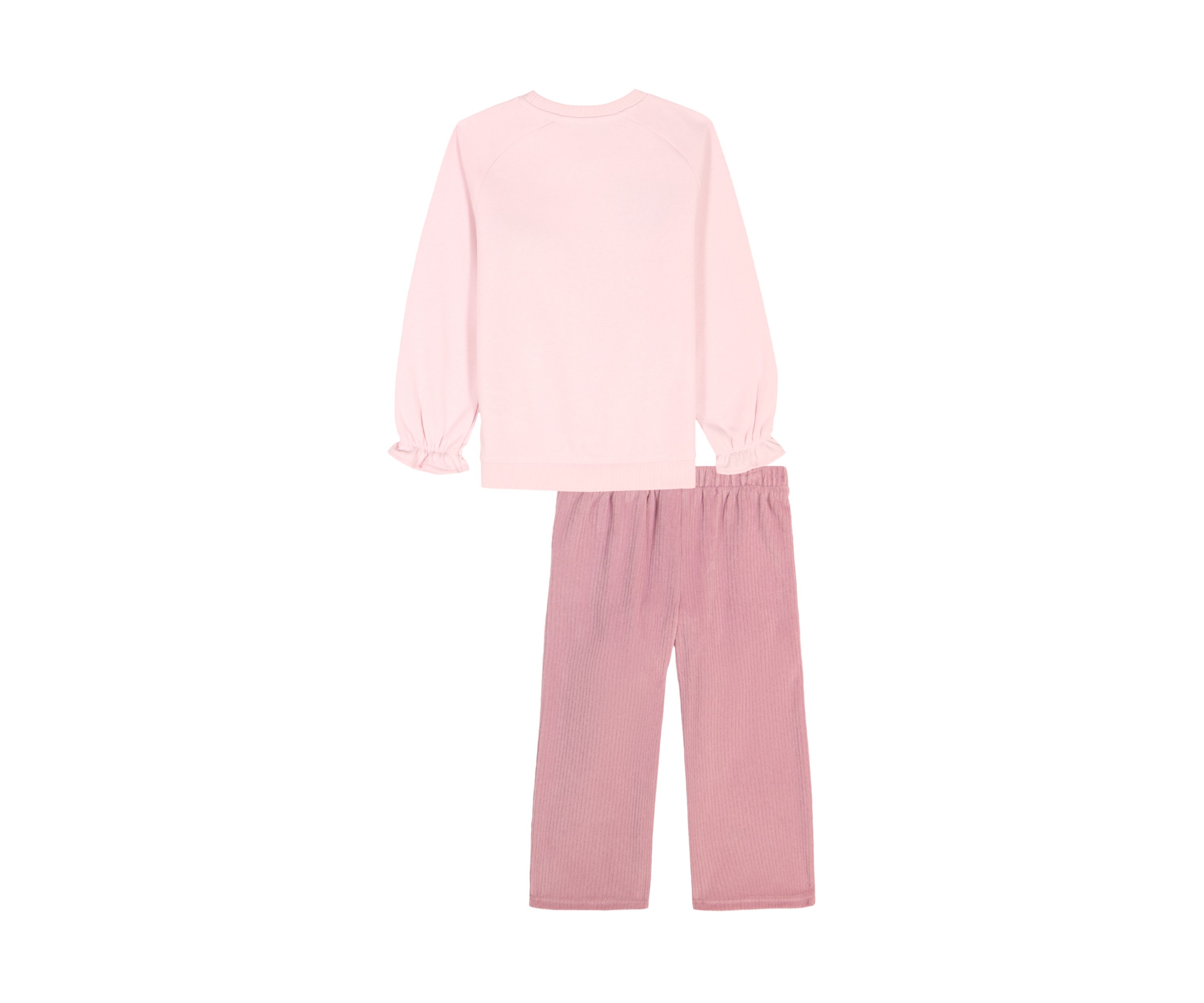 Baby Girls Wide Leg Ribbed Velour Set 