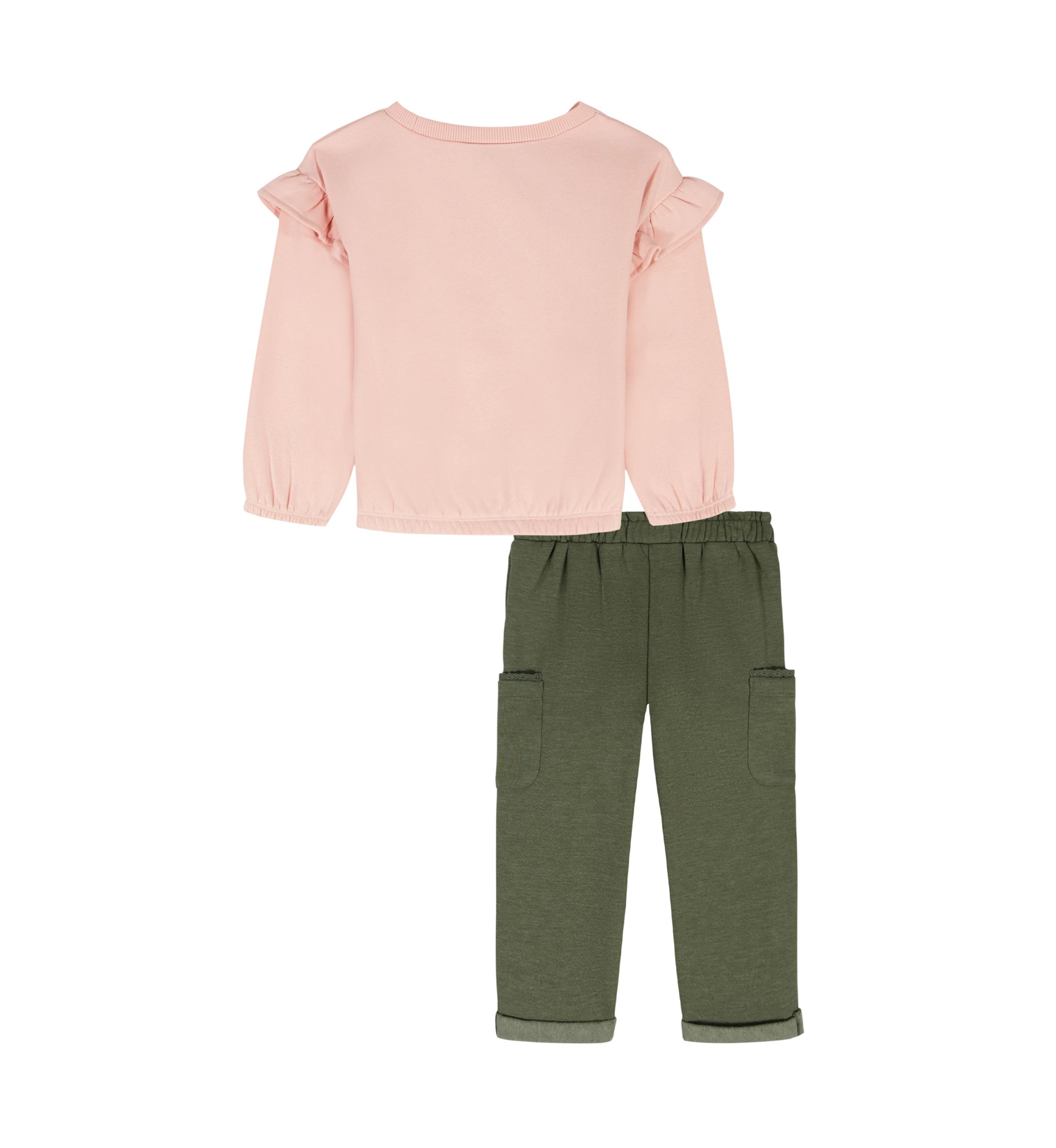 Toddler Girls Two Piece Graphic Sweatshirt and Cargo Pants Set