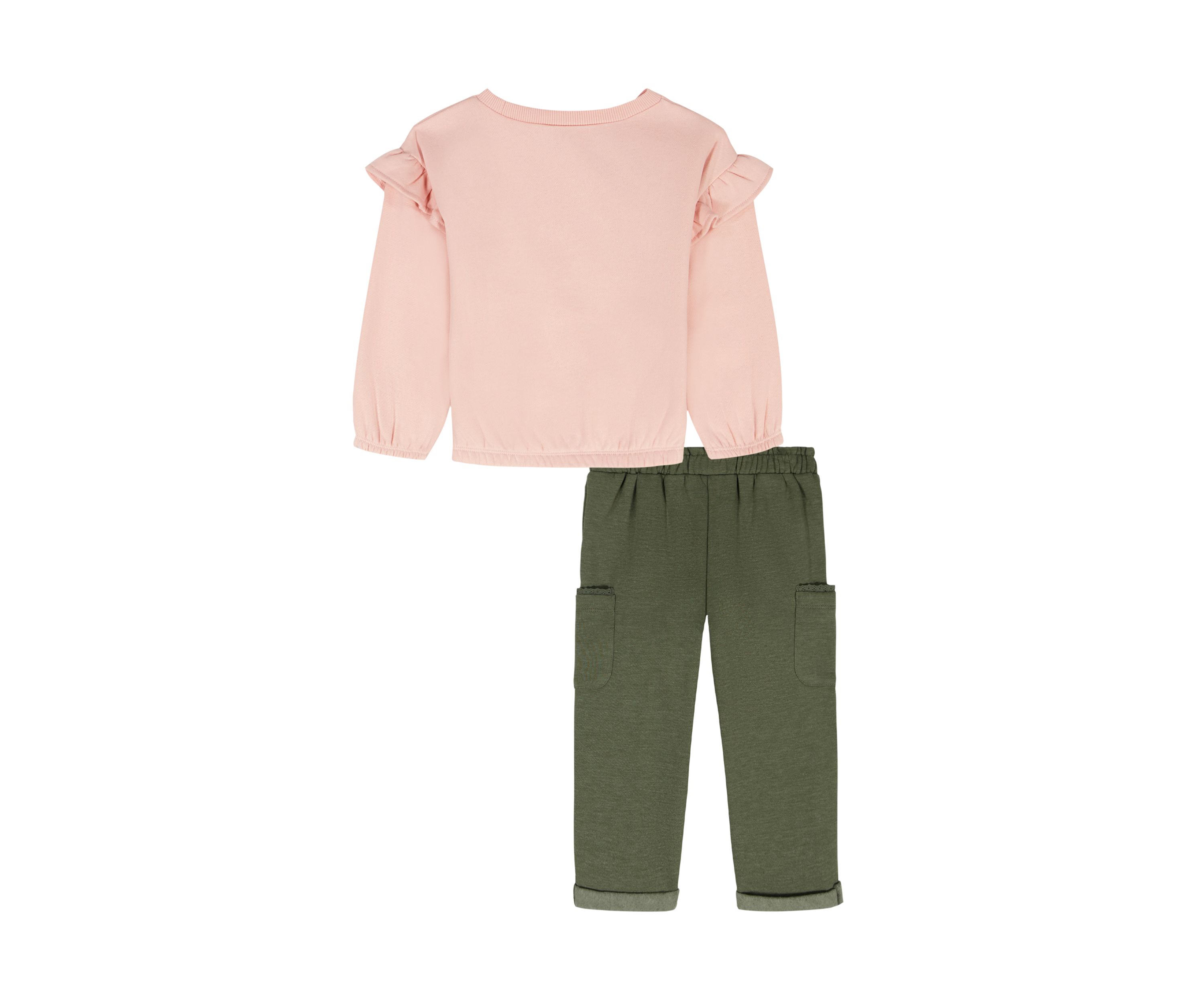 Toddler Girls Two Piece Graphic Sweatshirt and Cargo Pants Set