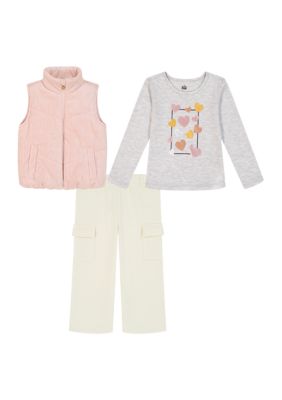 Kids Headquarters Toddler Girls 3-Piece Vest Set, 4T