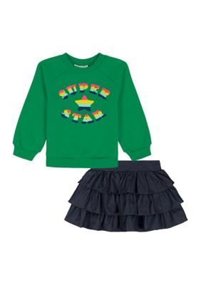 Kids Headquarters Baby Girls Superstar Sweatshirt and Skirt Set