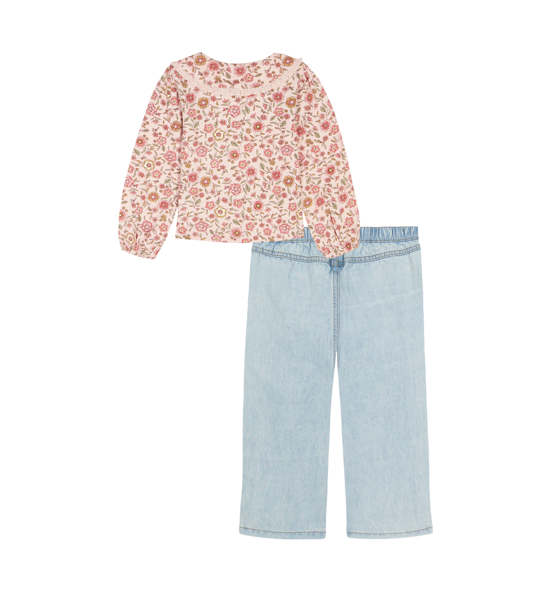 Baby Girls 2-Piece Knit Denim Set