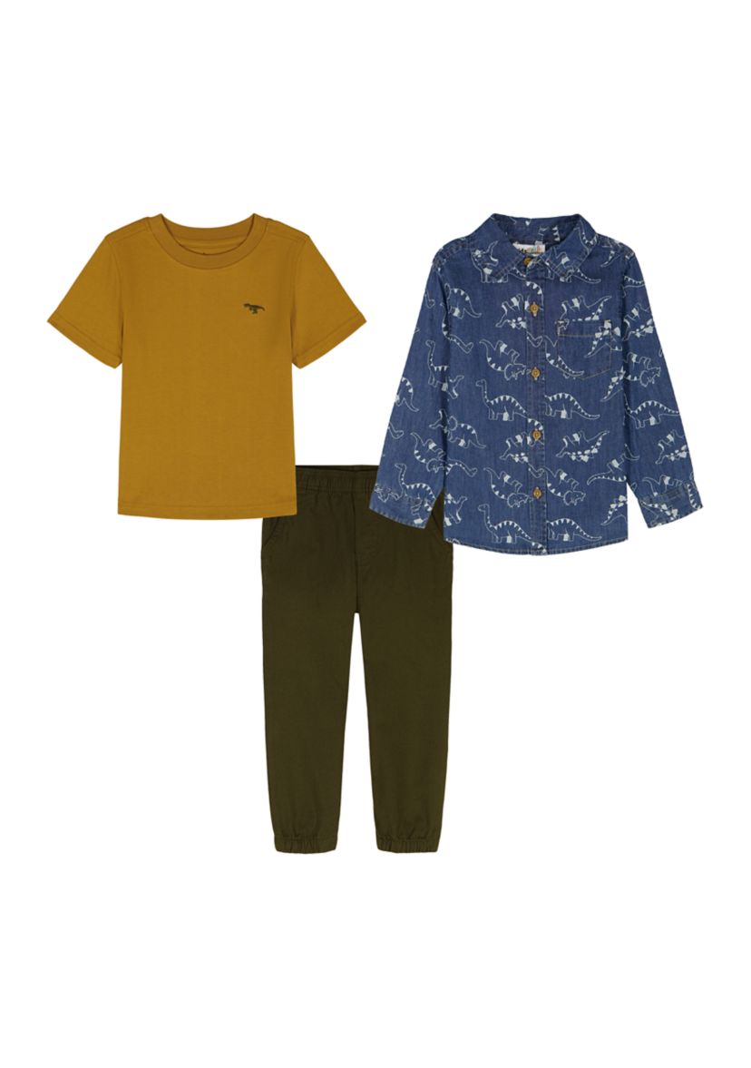 Toddler Boys 3-Piece Assorted Woven Knit Set