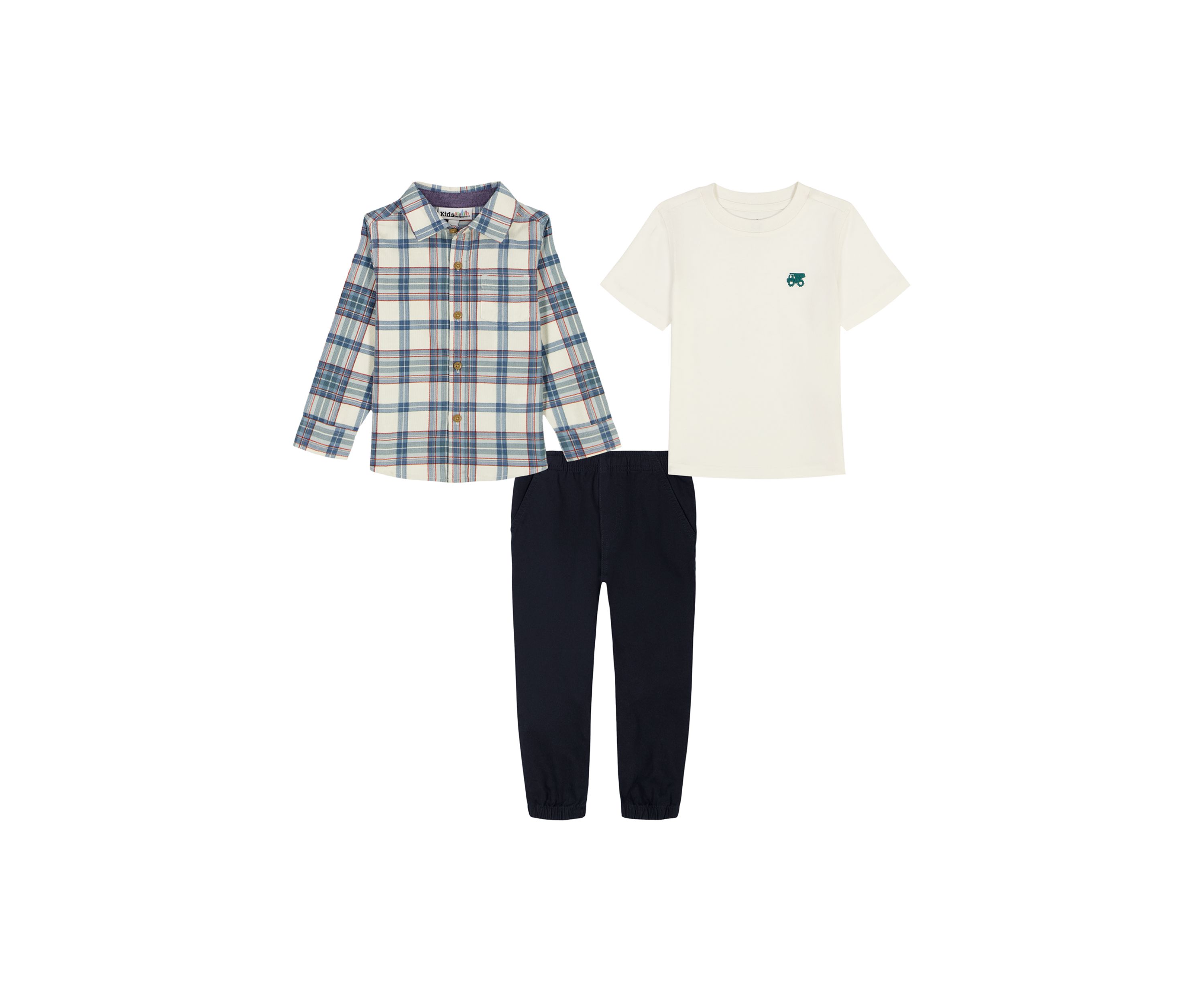 Toddler Boys 3-Piece Woven Knit Set 