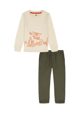 Kids Headquarters Toddler Girls Graphic Knit Top and Pants Set