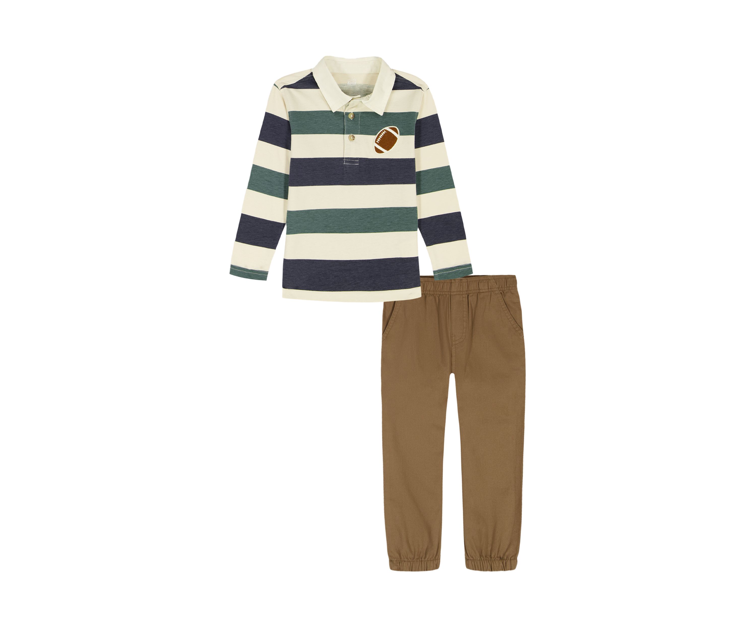 Baby Boys Knit Woven Shirt and Pants Set