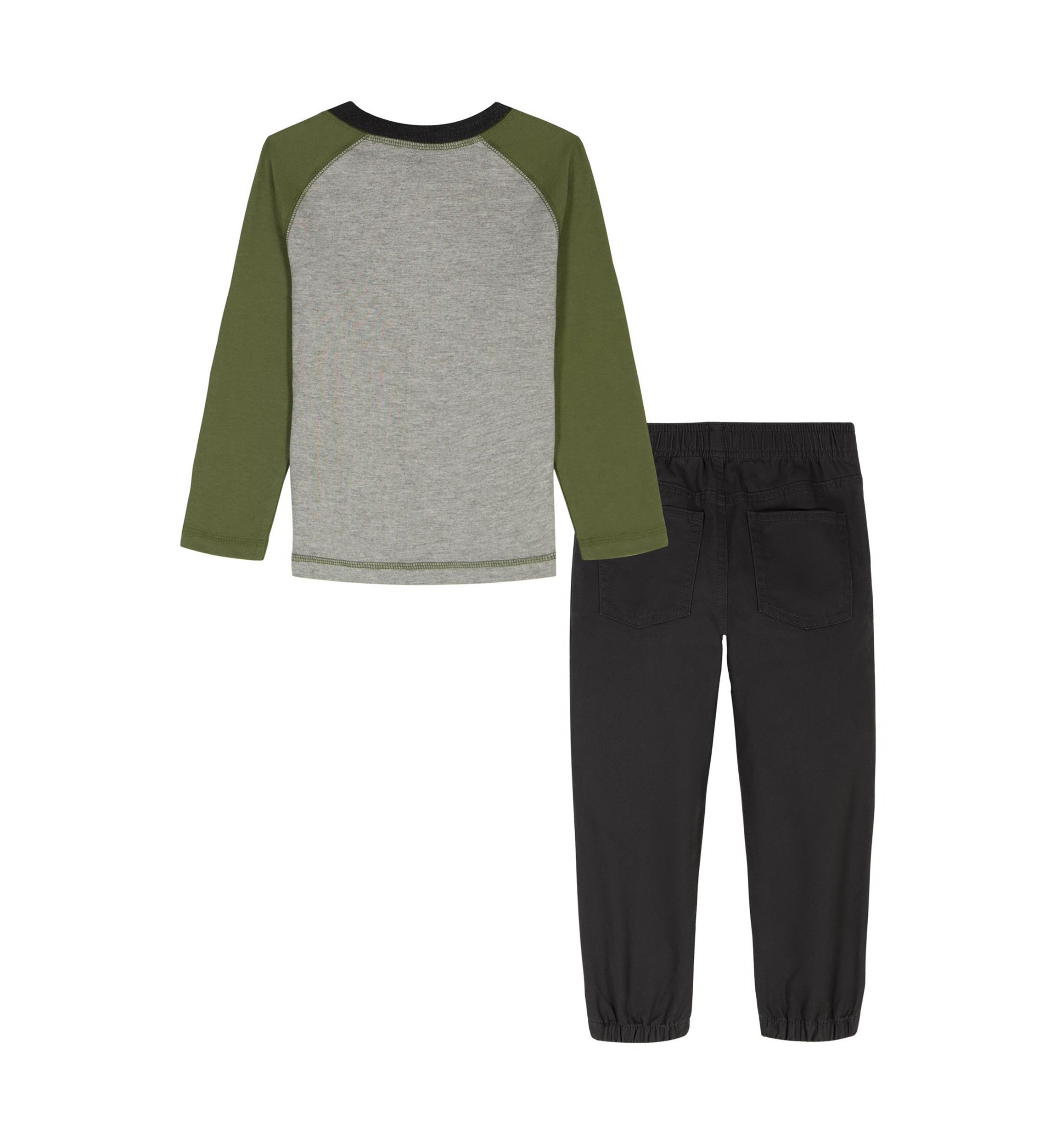 Baby Boys Henley T-Shirt and Woven Pants Set