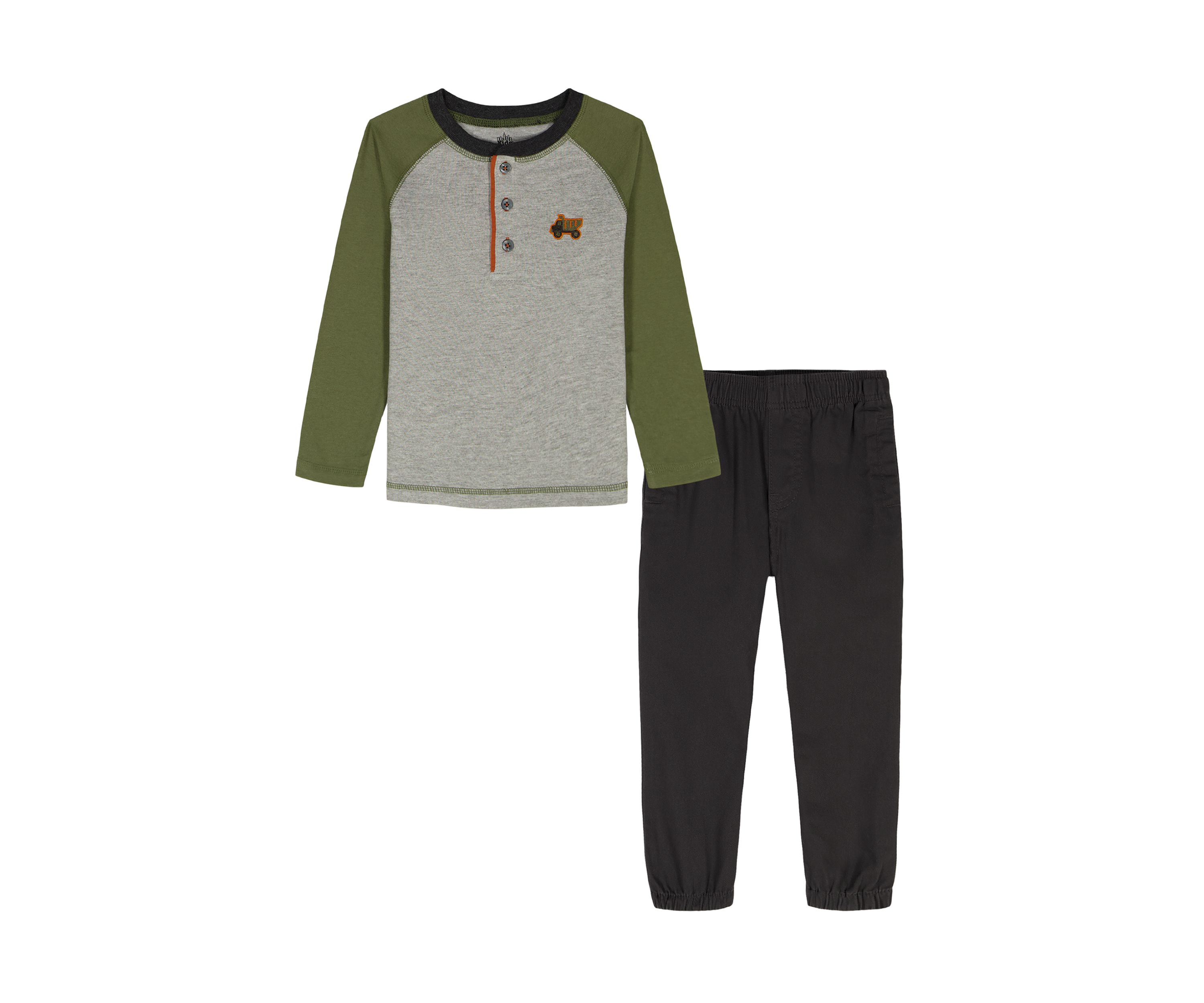 Toddler Baby Boys Henley T-Shirt and Woven Pants Set