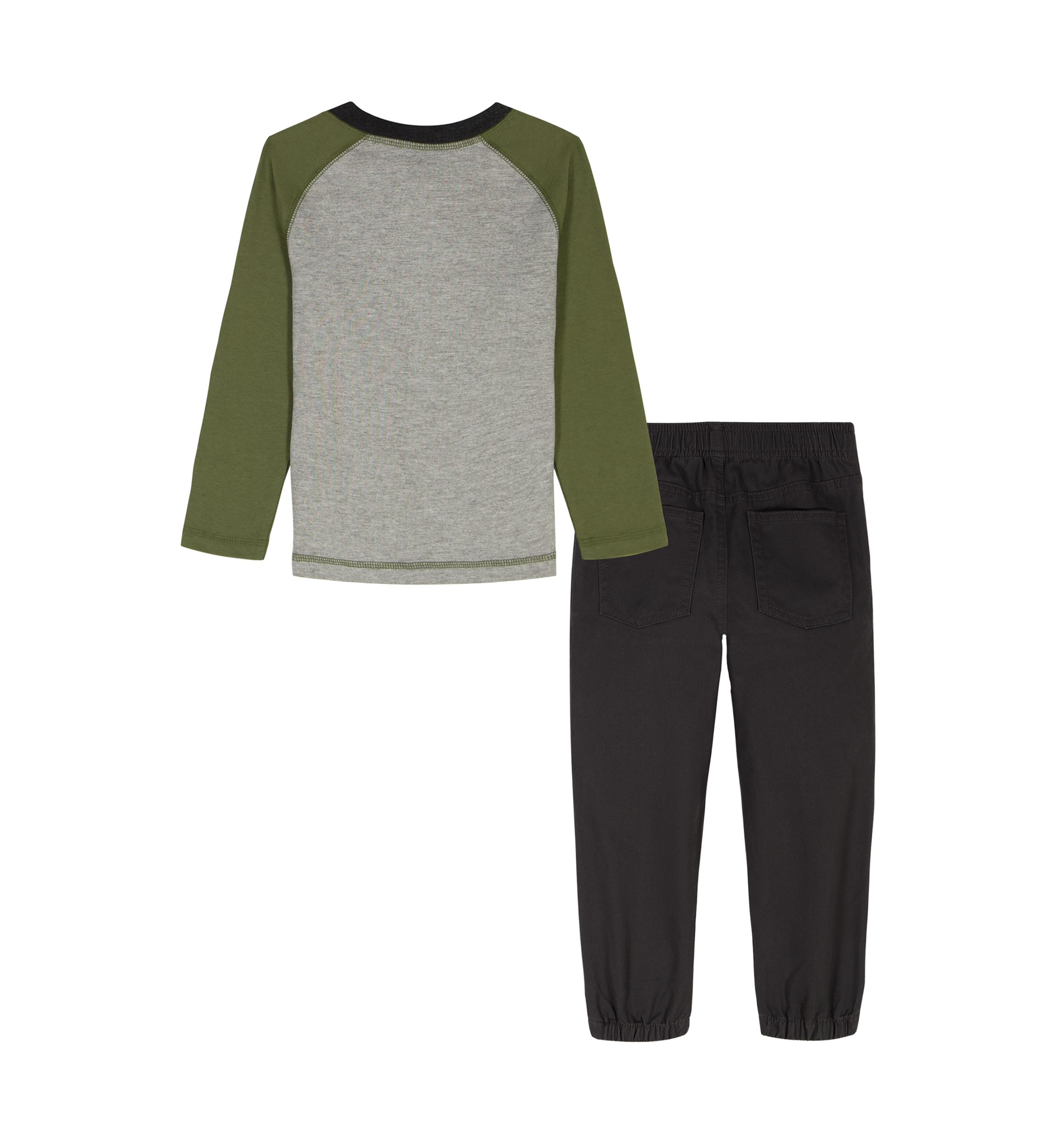 Toddler Baby Boys Henley T-Shirt and Woven Pants Set