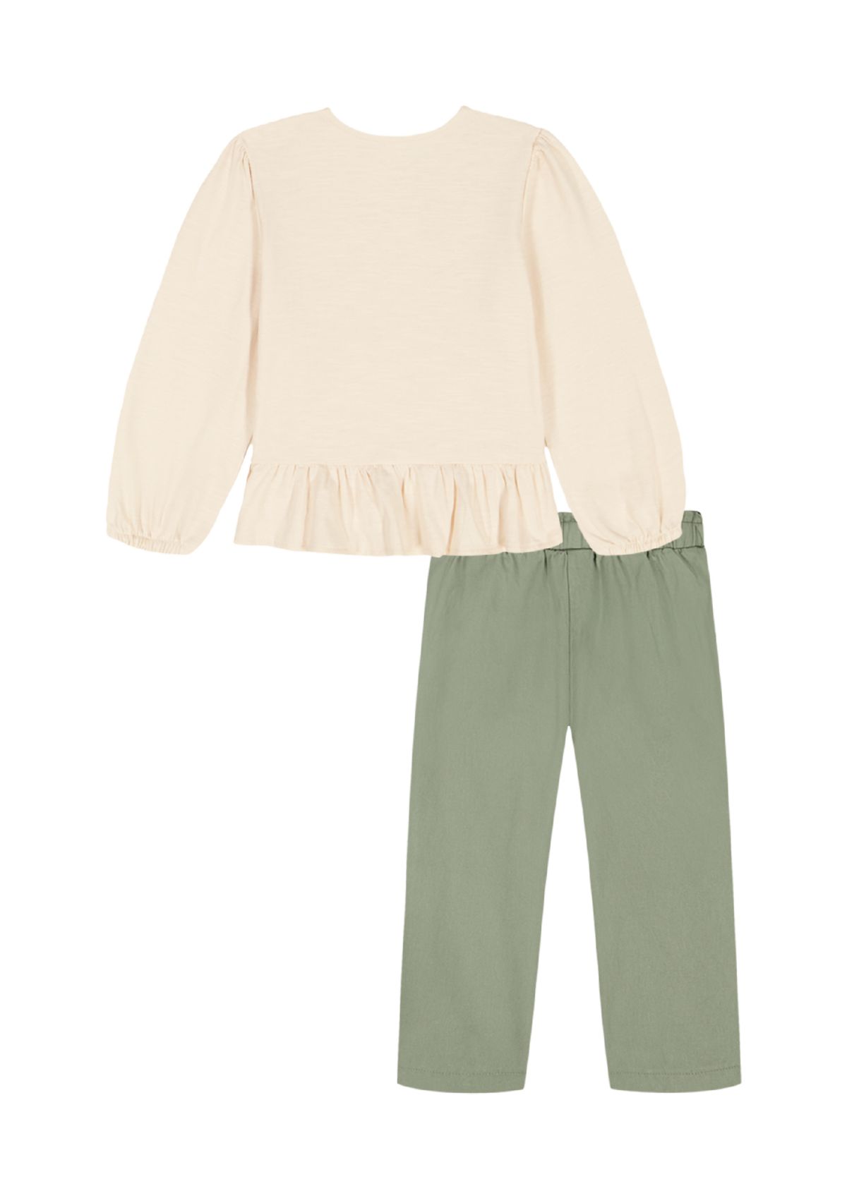 Baby Girls 2-Piece Knit Twill Top & Pant Set