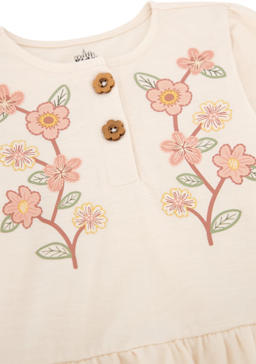 Baby Girls 2-Piece Knit Twill Set