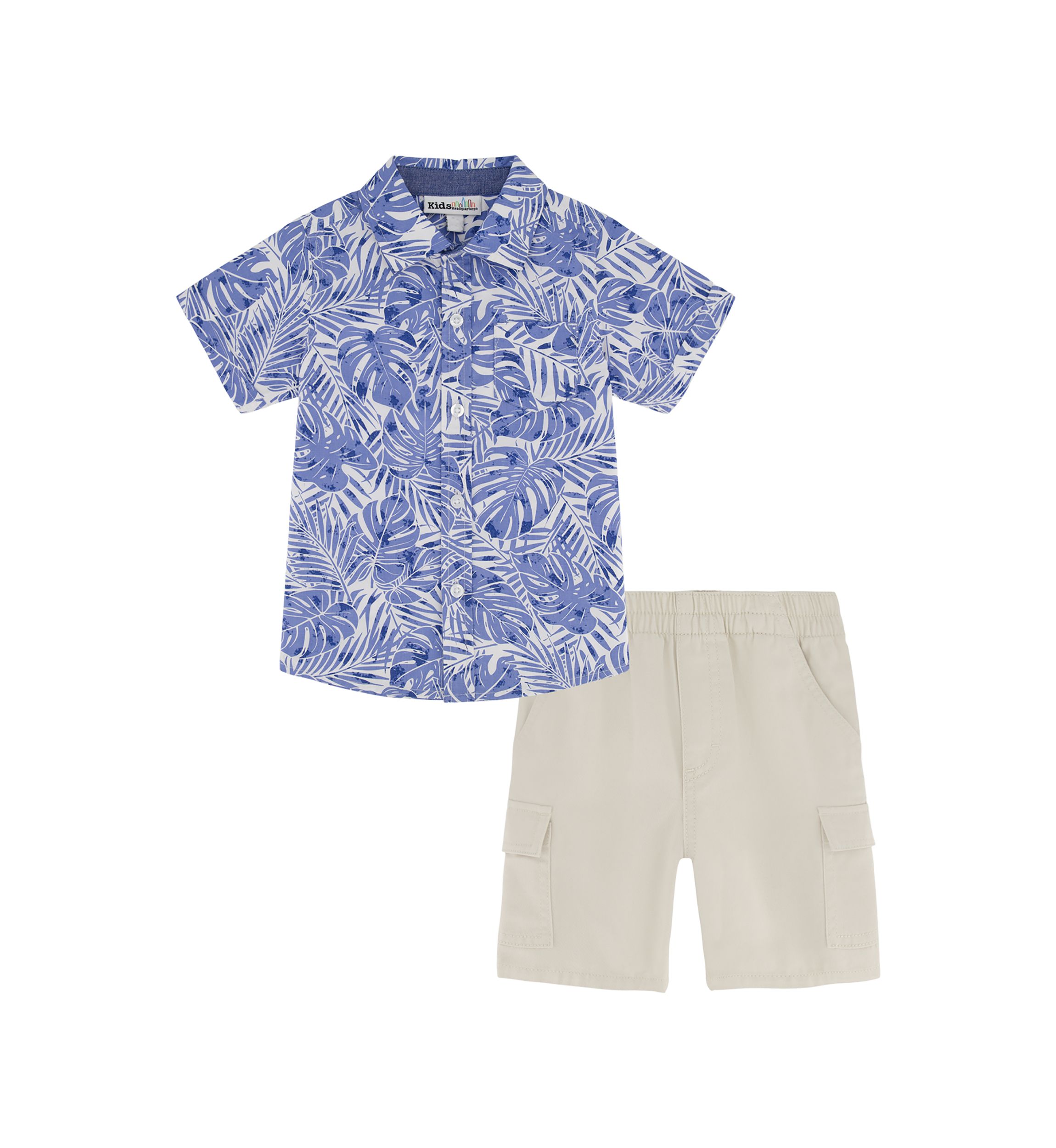 Baby Boys Tropical Printed Shirt and Shorts Set