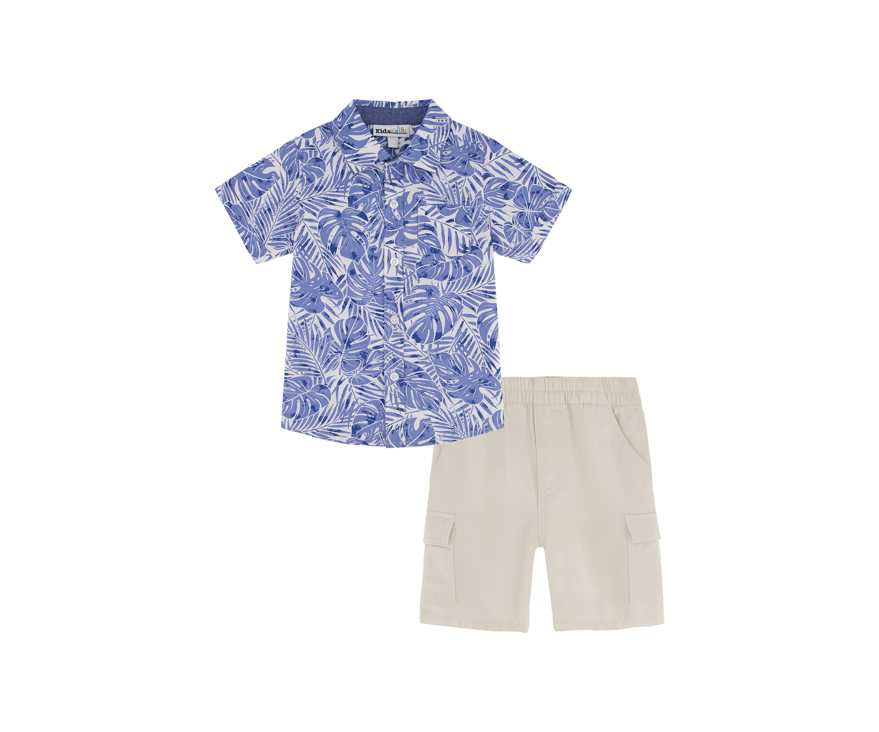 Baby Boys Tropical Printed Shirt and Shorts Set