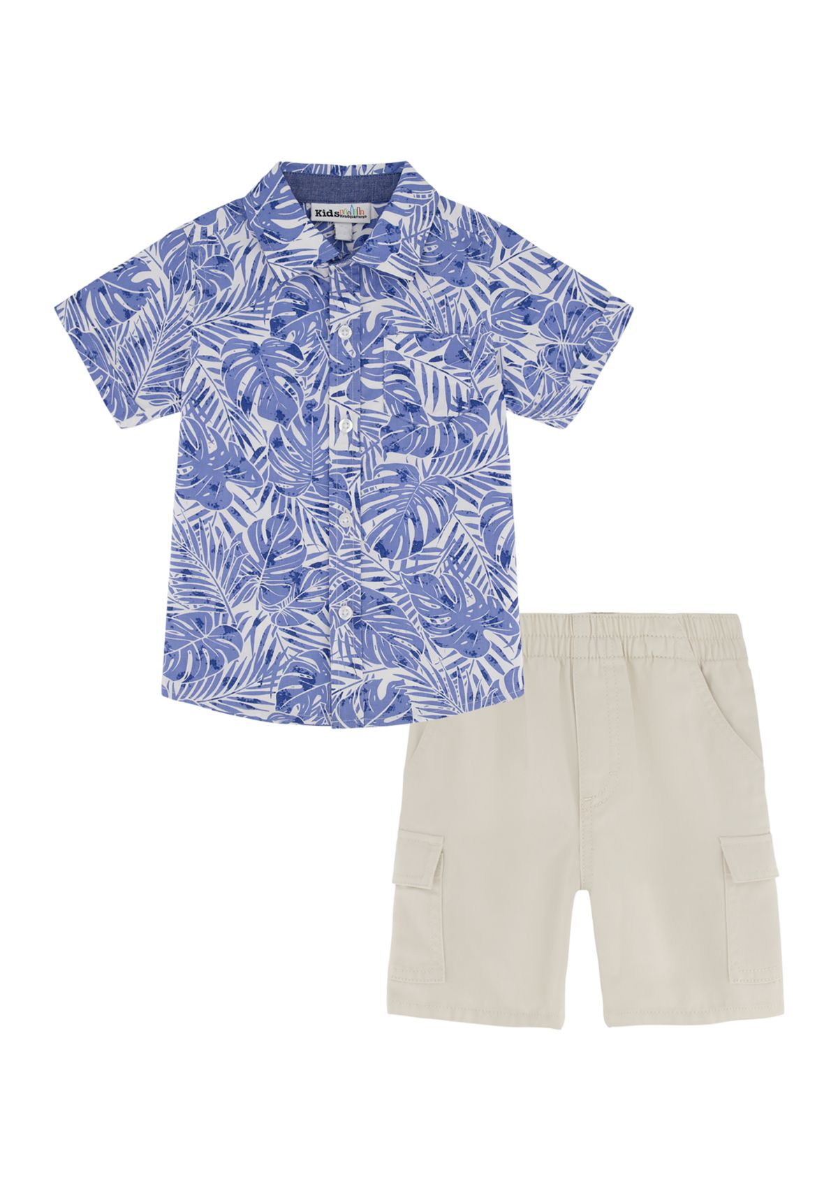 Toddler Boys Tropical Printed Shirt and Shorts Set