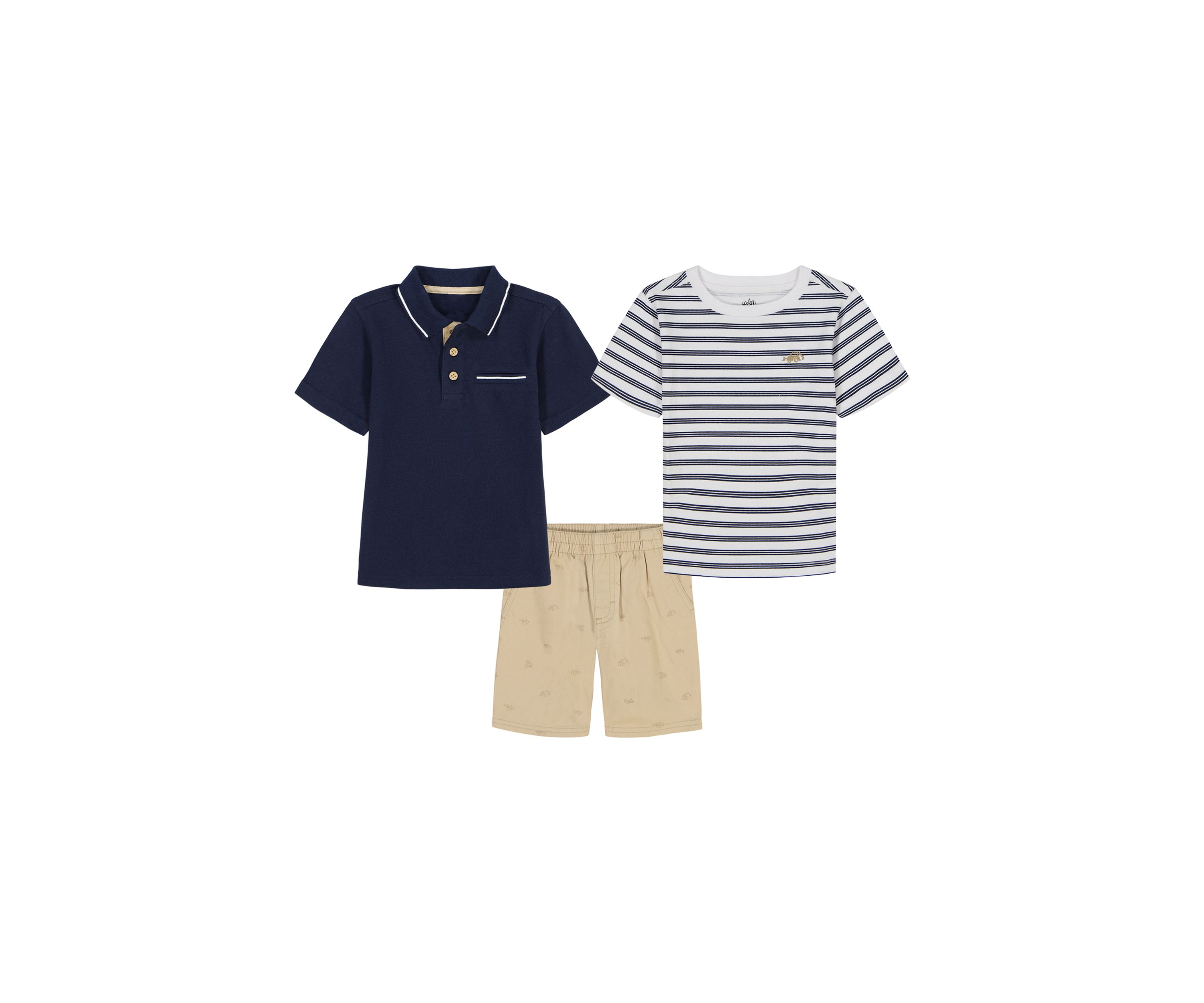 Baby Boys Stripe 3 Piece Short Set