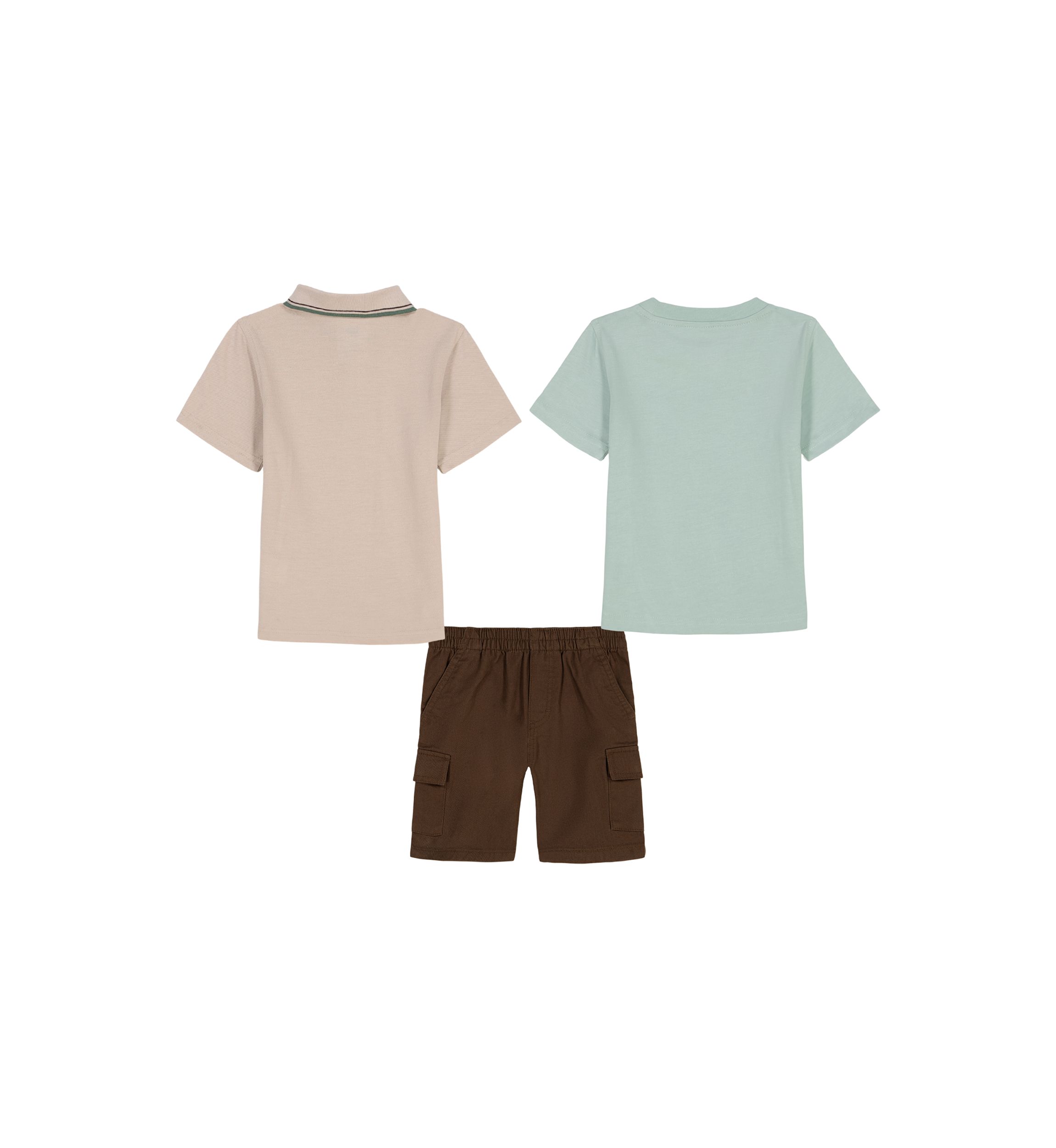Baby Boys Dinosaur Printed Three Piece Graphic T-Shirt and Shorts Set