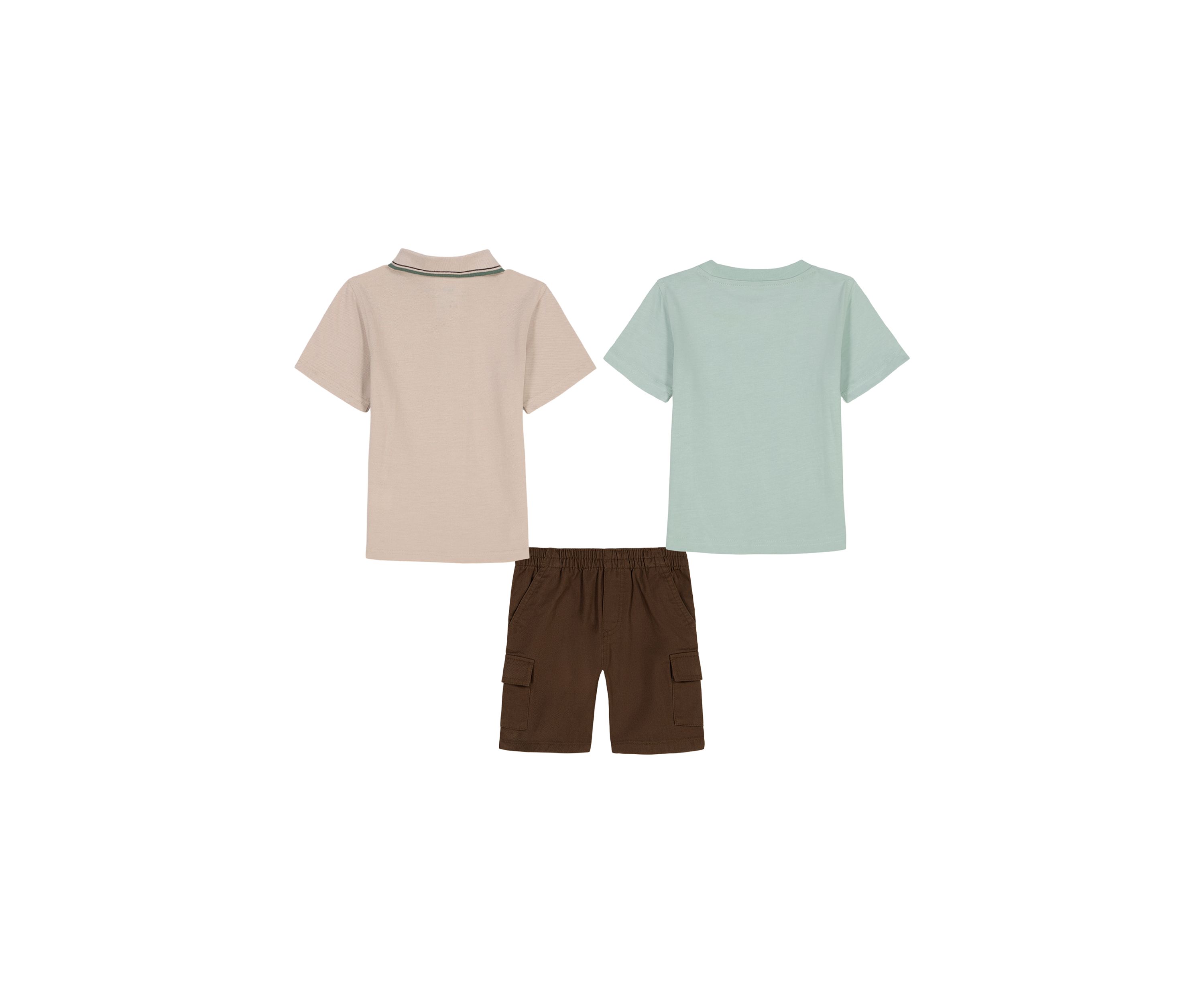 Toddler Boys Three Piece Dinosaur Graphic T-Shirt and Shorts Set
