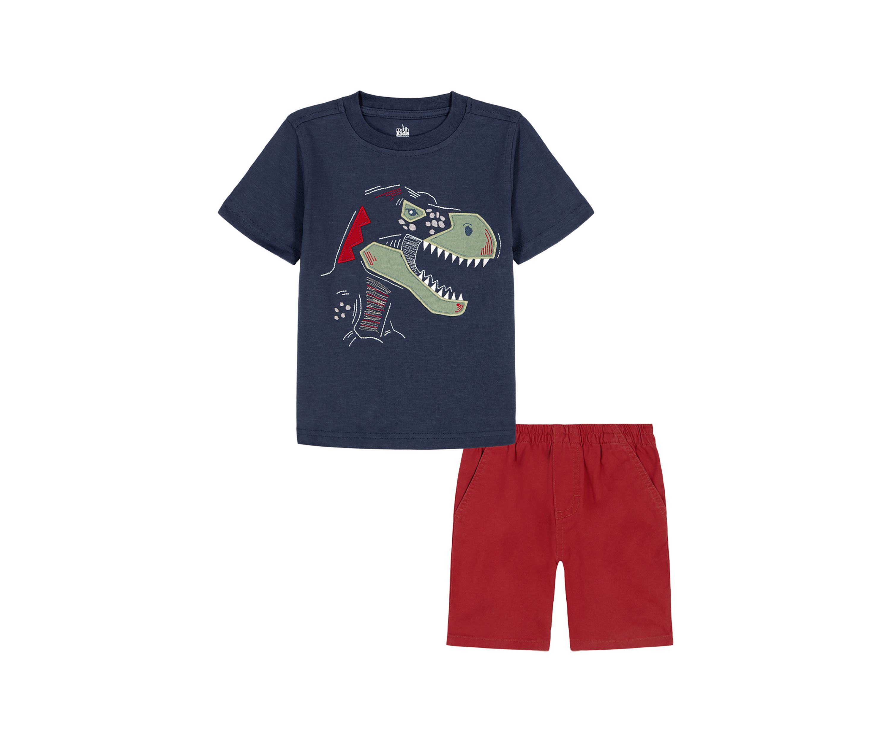 Toddler Boys Dino Appliqué Short Set
