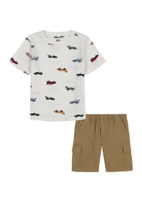 Kids Headquarters Baby Boys Race Car Printed T-Shirt and Shorts Set, 12 Months