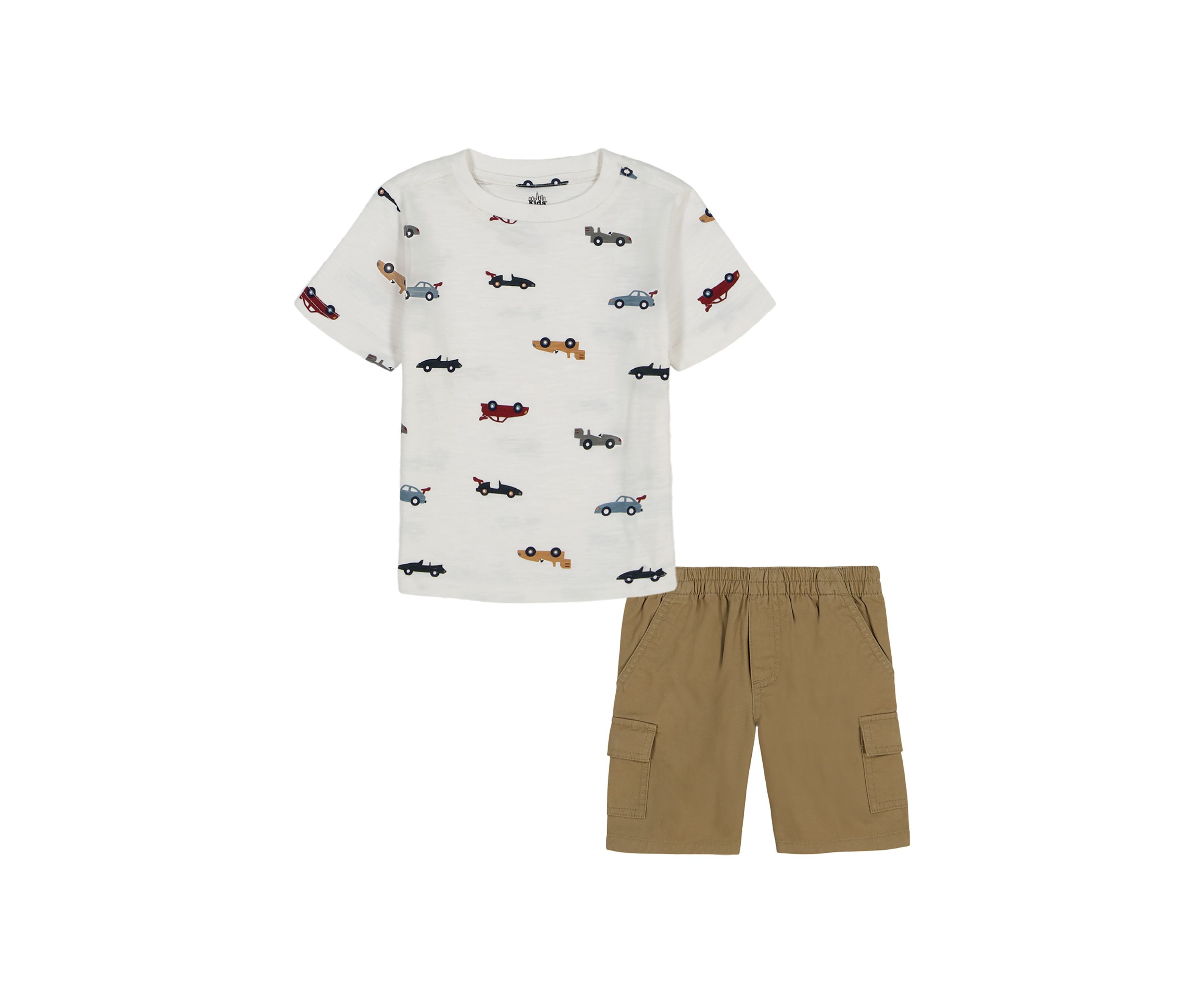 Toddler Boys Race Car Printed T-Shirt and Shorts Set