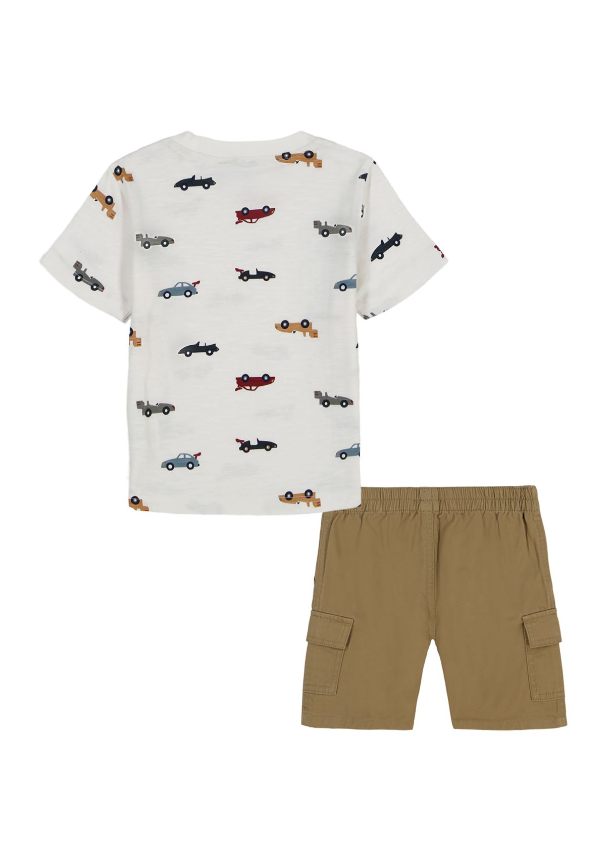 Toddler Boys Race Car Printed T-Shirt and Shorts Set