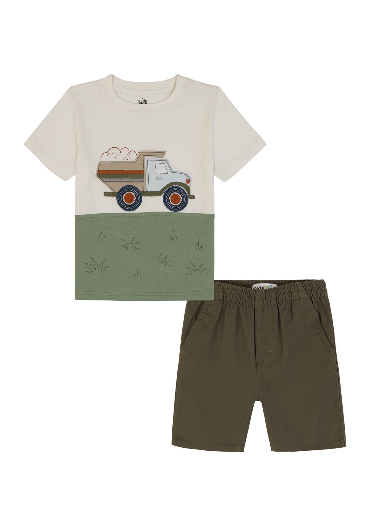 Baby Boys Truck Appliqué Short Set