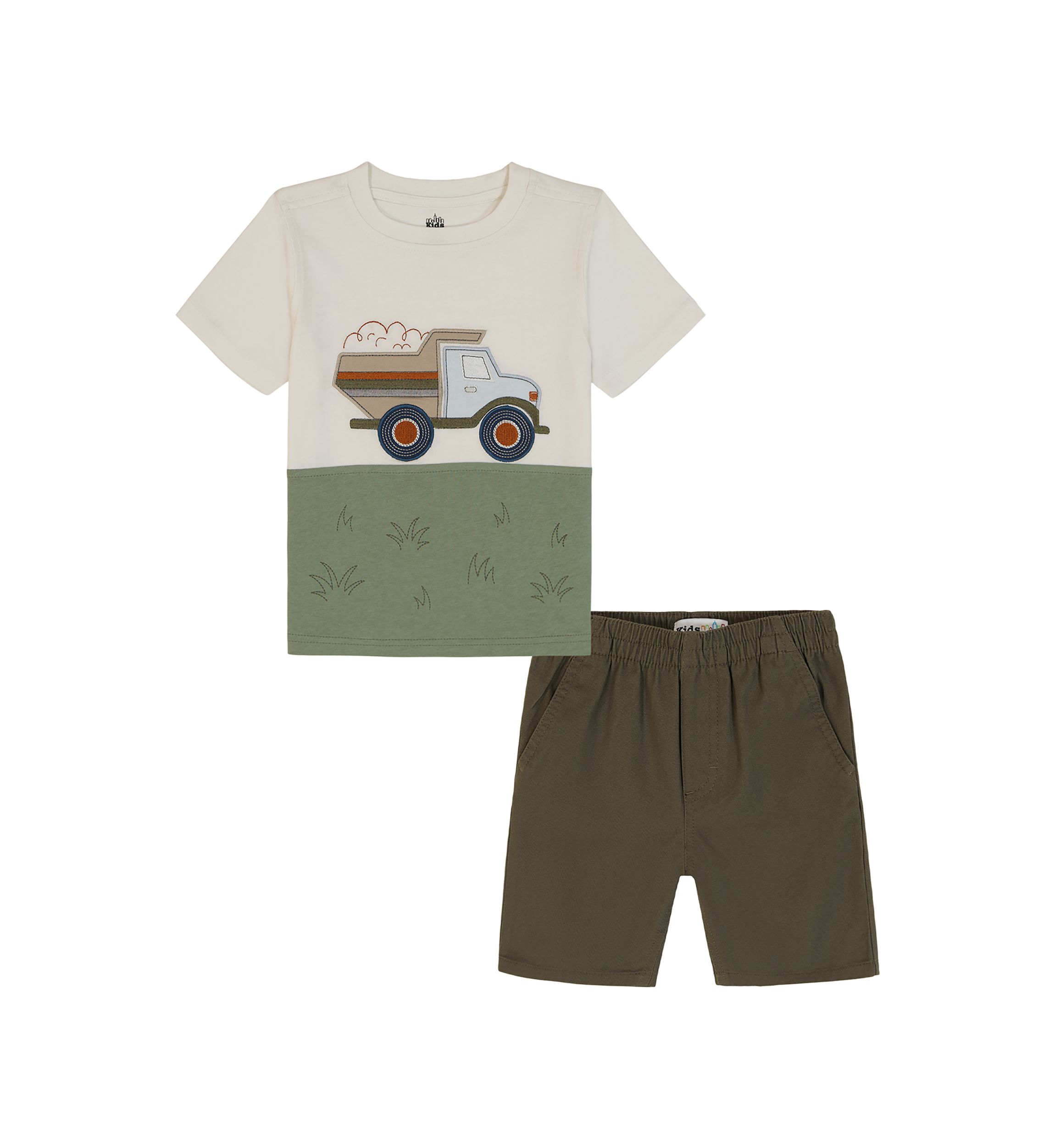 Baby Boys Truck Appliqué Short Set