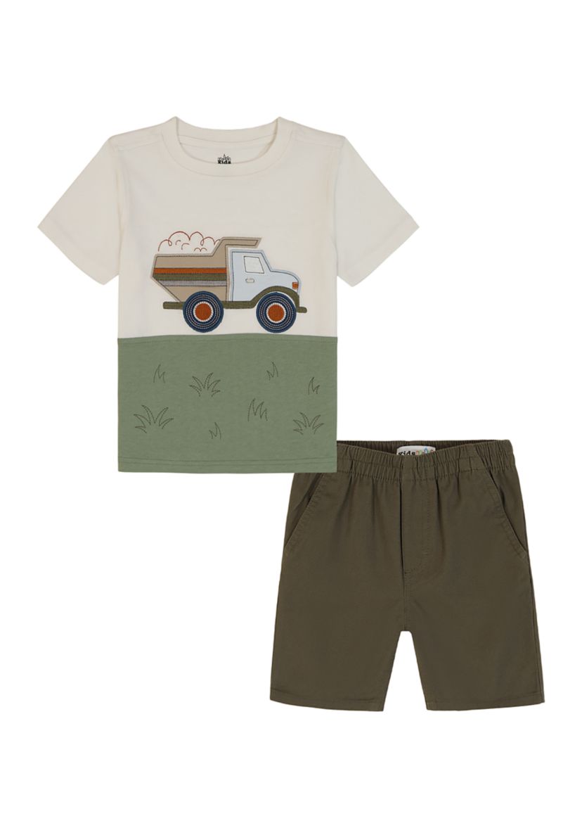 Baby Boys Truck Appliqué Short Set
