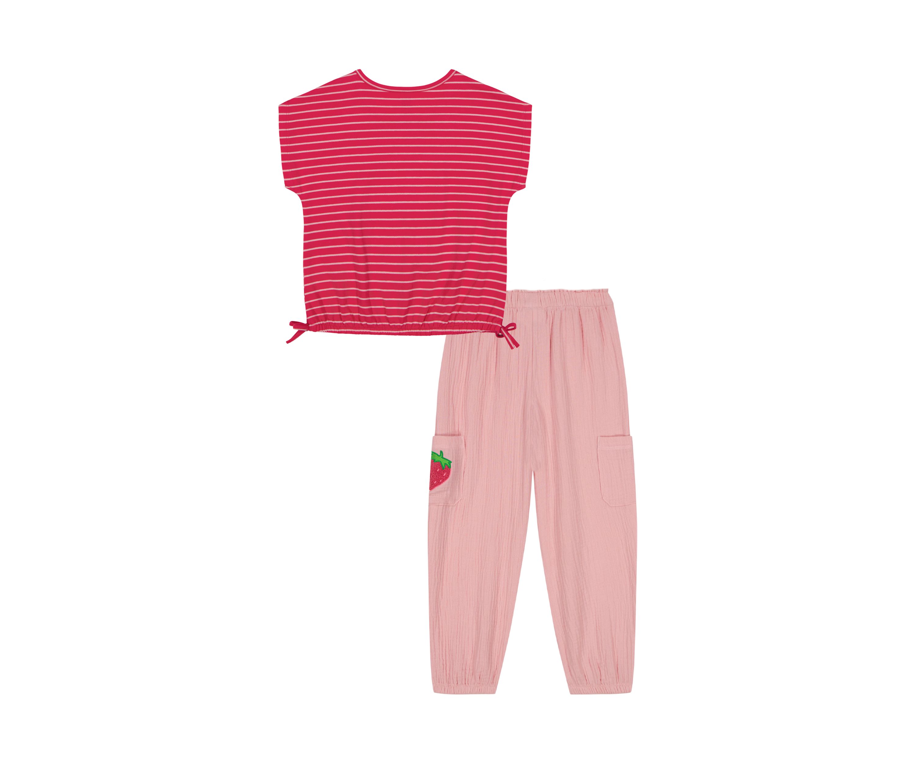 Baby Girls Strawberry Gauze Jogger Set