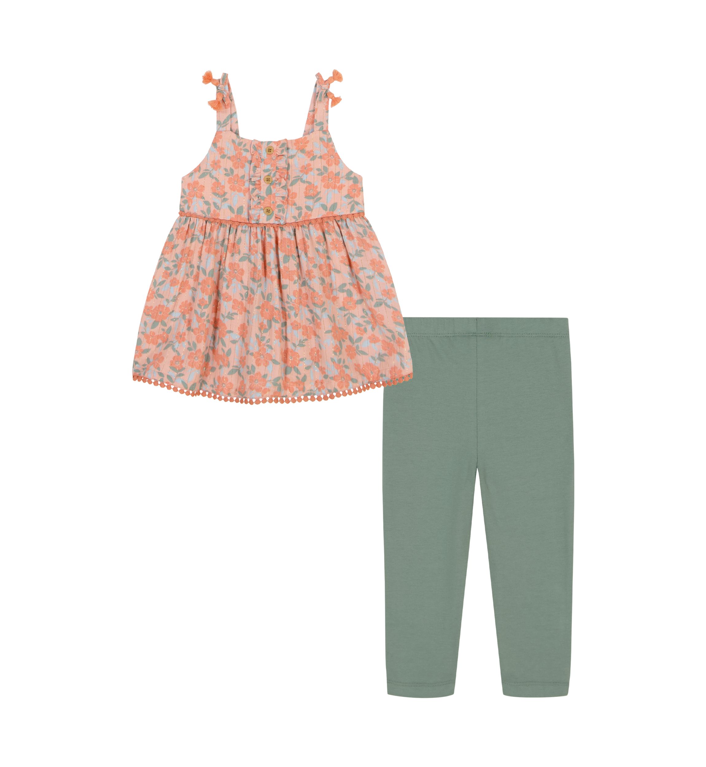 Toddler Girls Floral Printed Top and Leggings Set